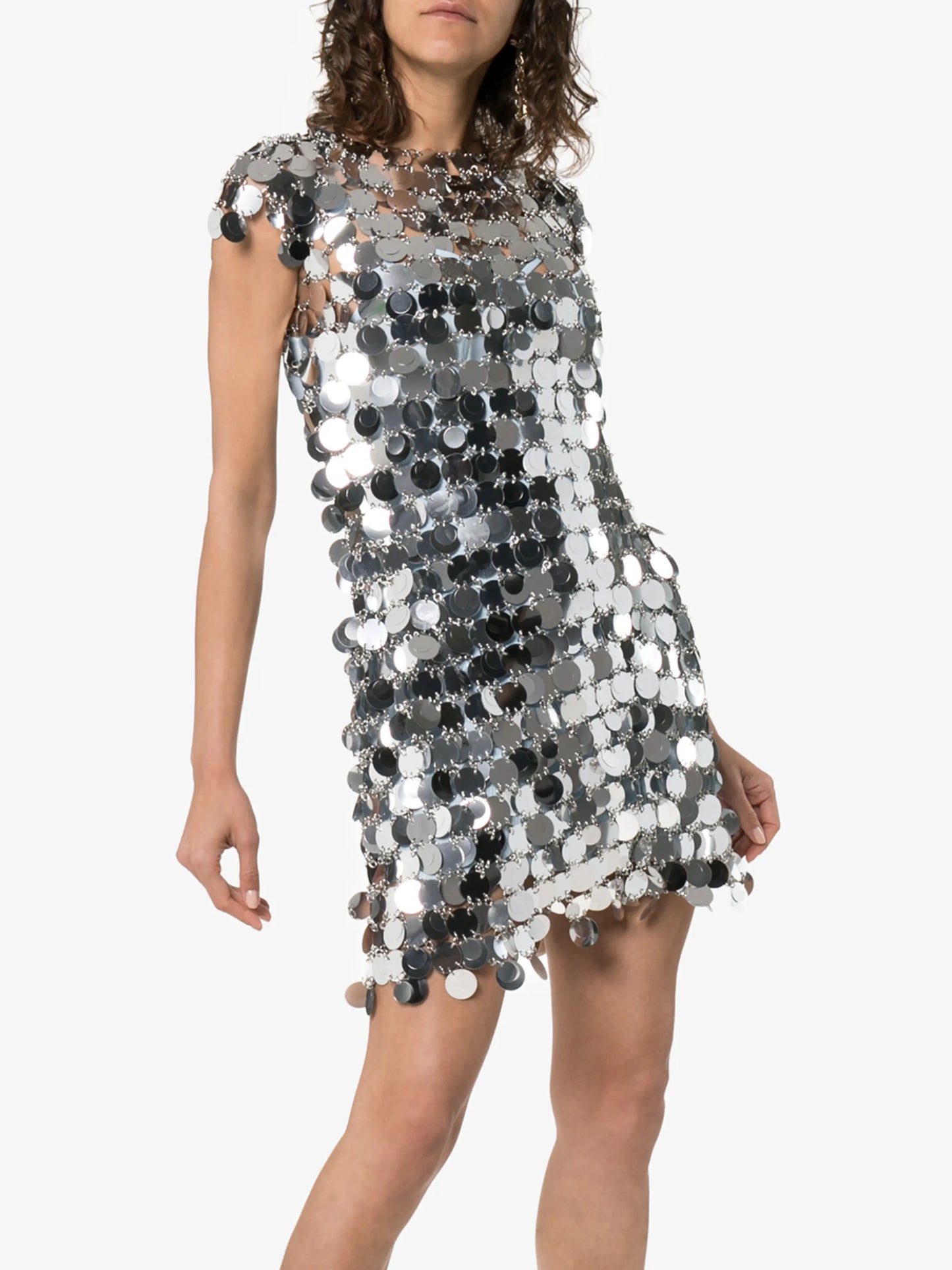 sequin chain-disc mini dress