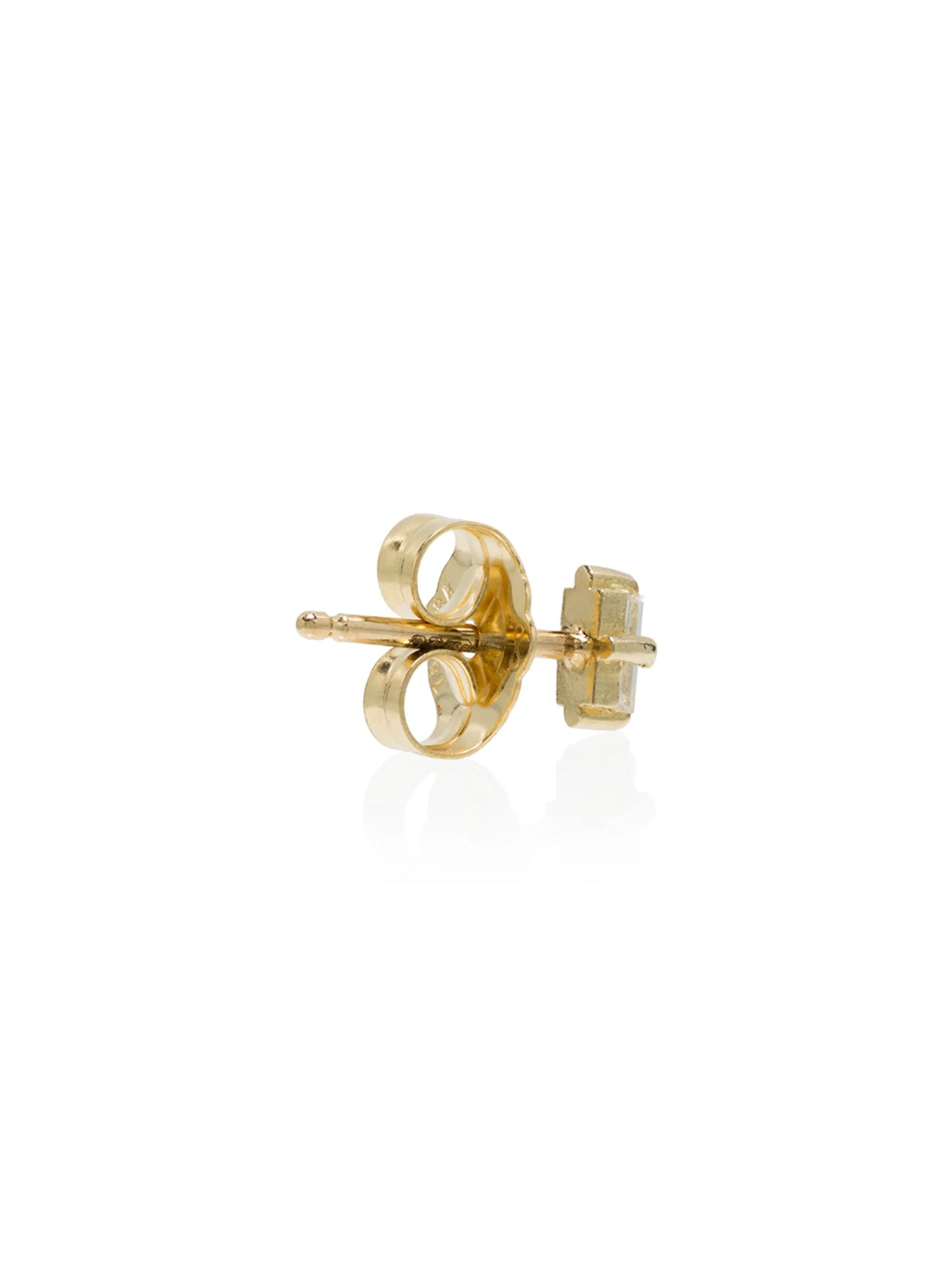 18kt yellow gold white diamond stud earring