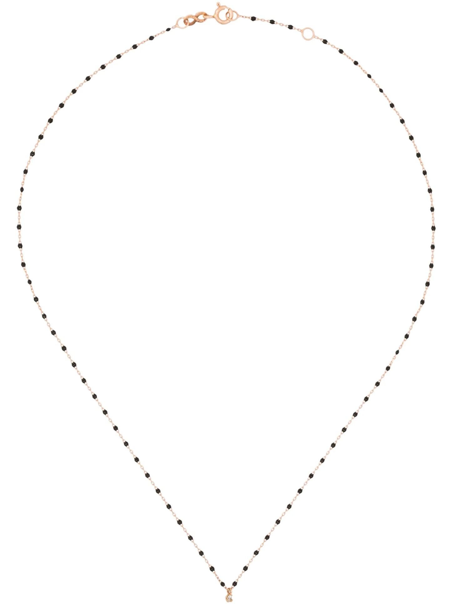 18kt rose gold beaded diamond necklace