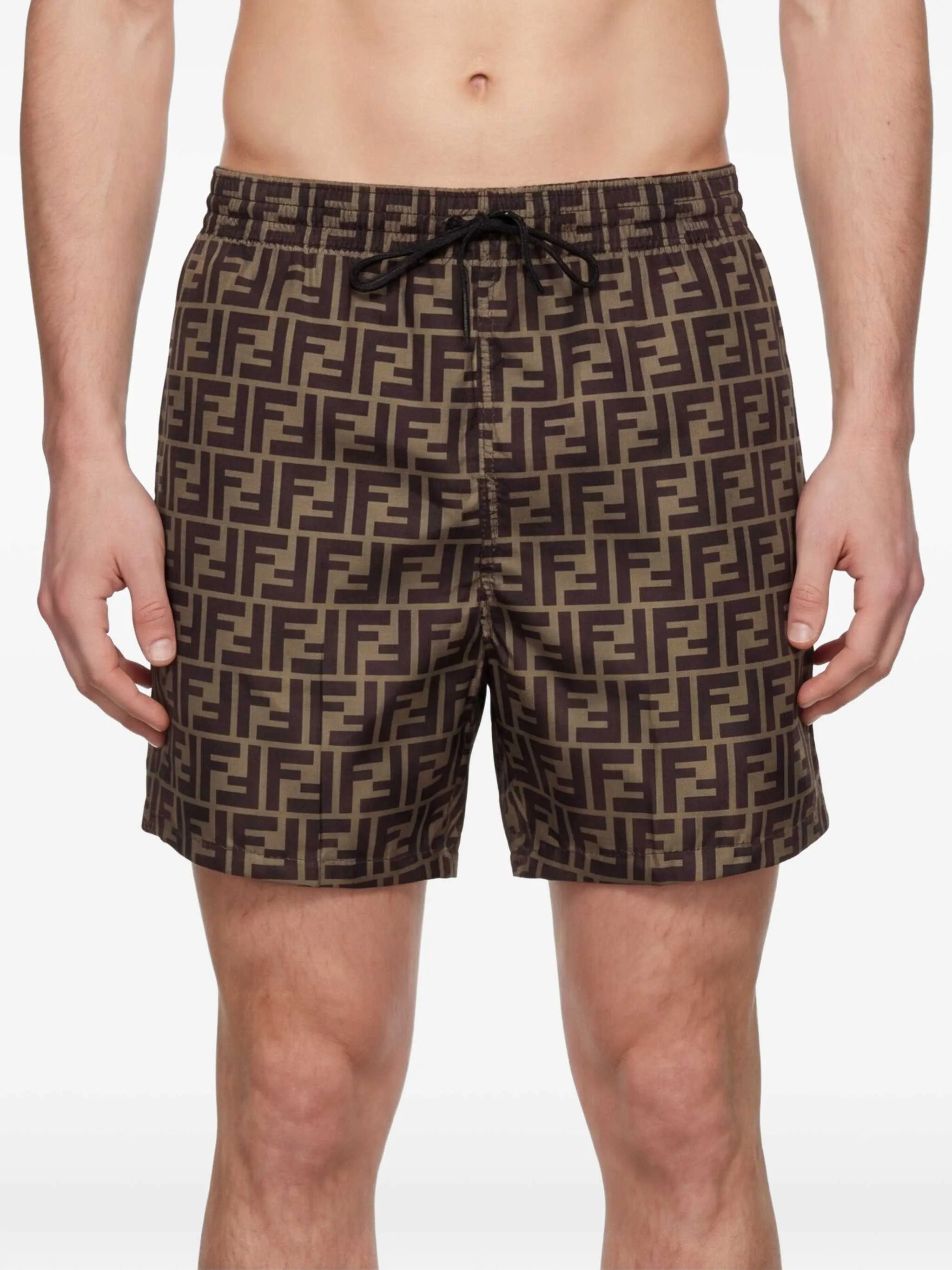 logo-pattern swim shorts