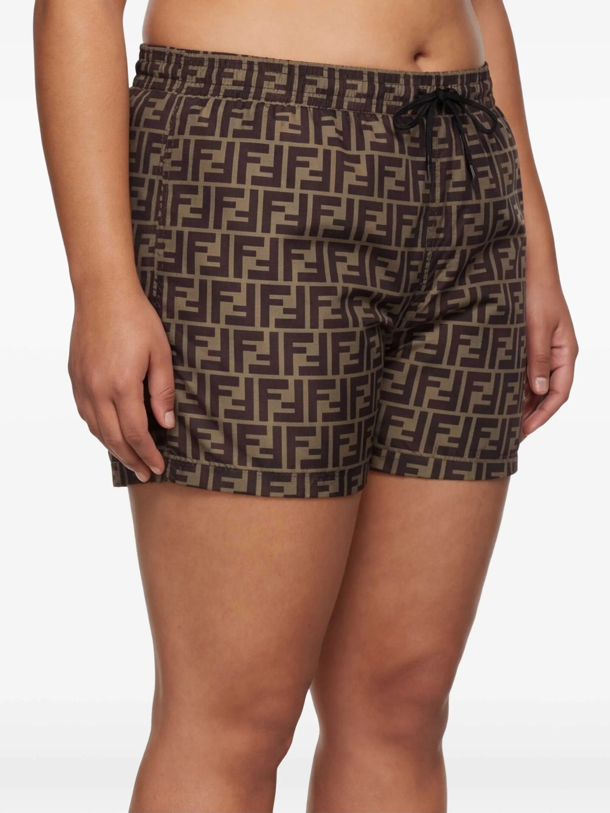 logo-pattern swim shorts