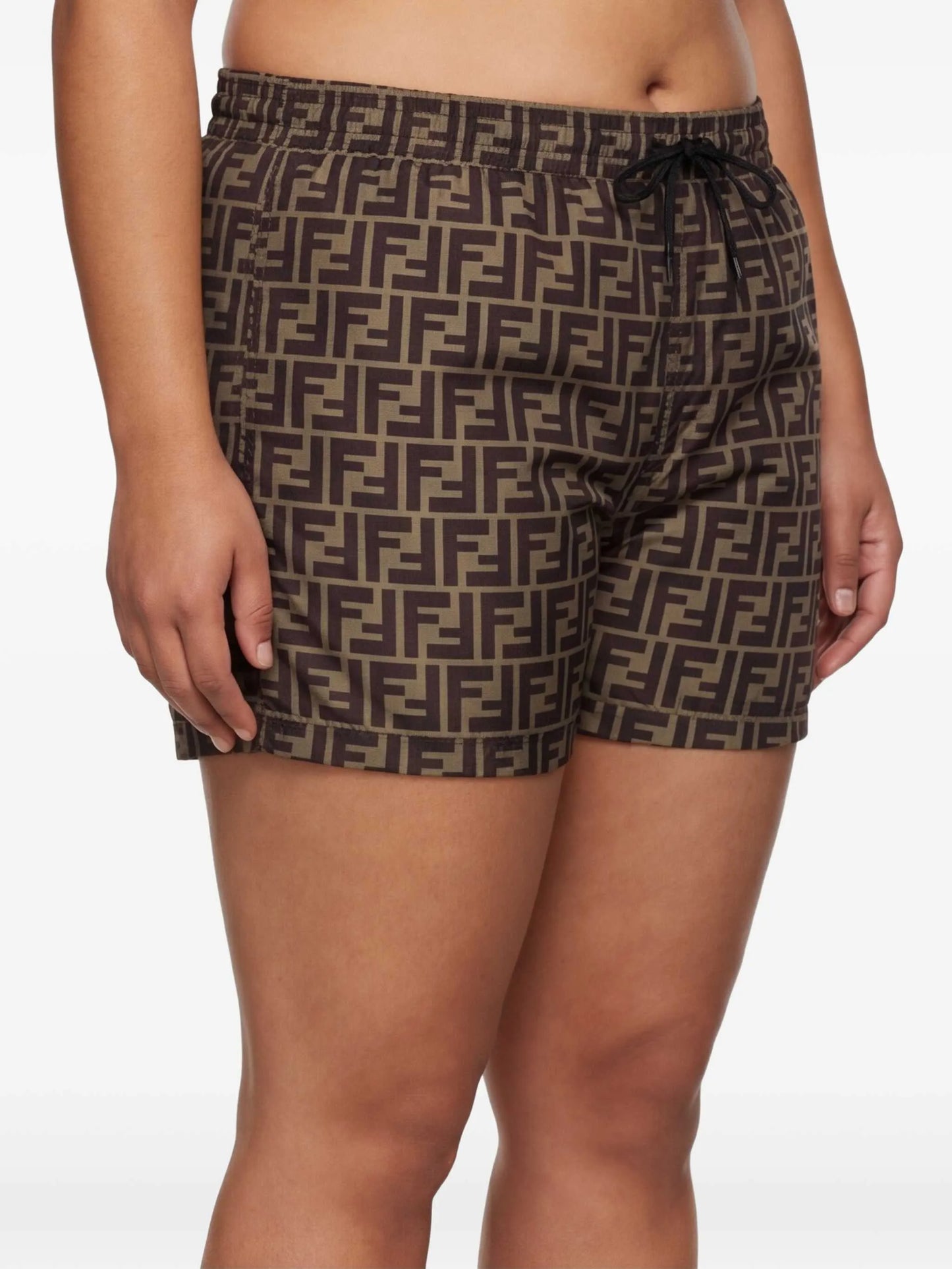 logo-pattern swim shorts