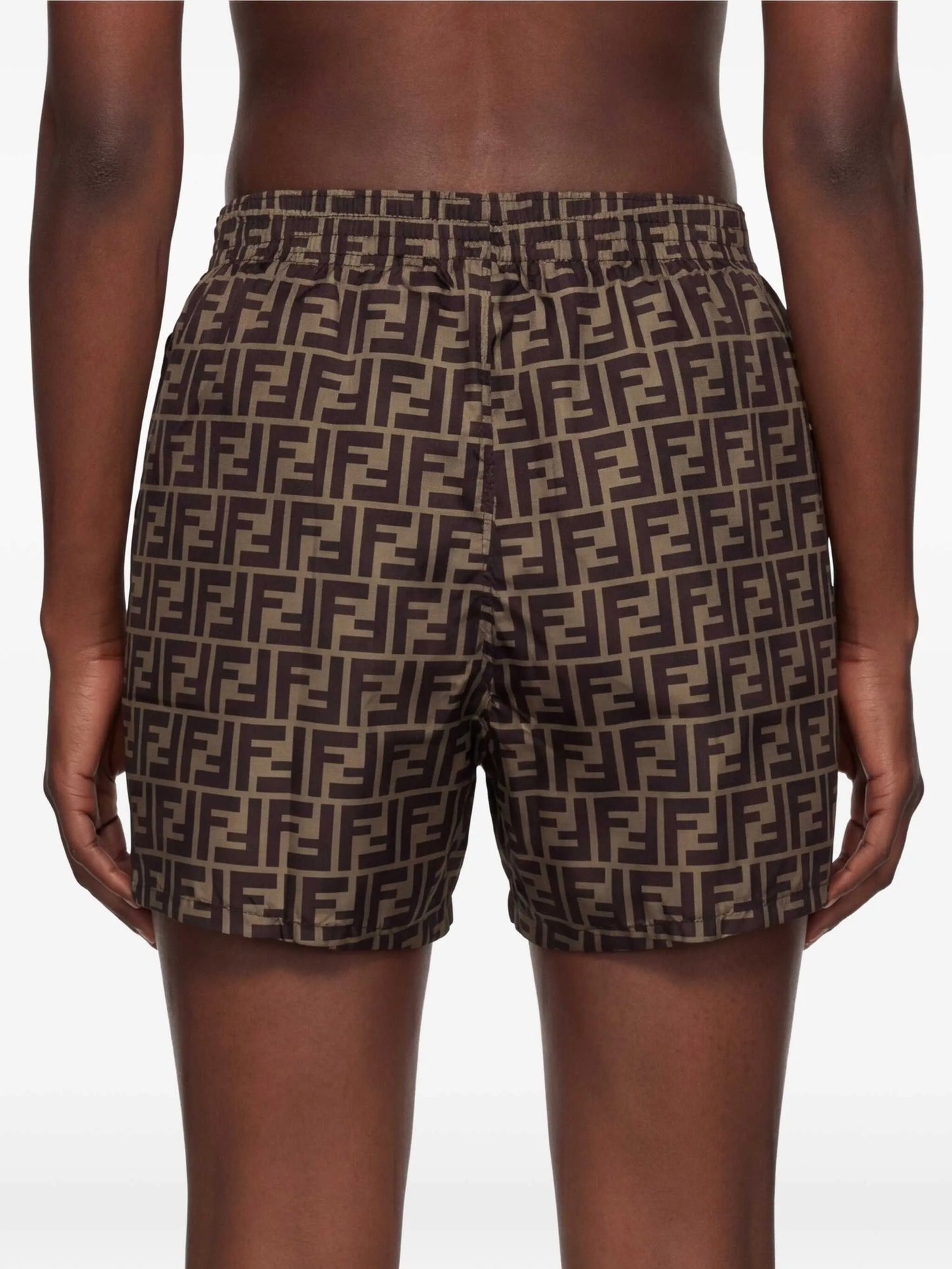 logo-pattern swim shorts