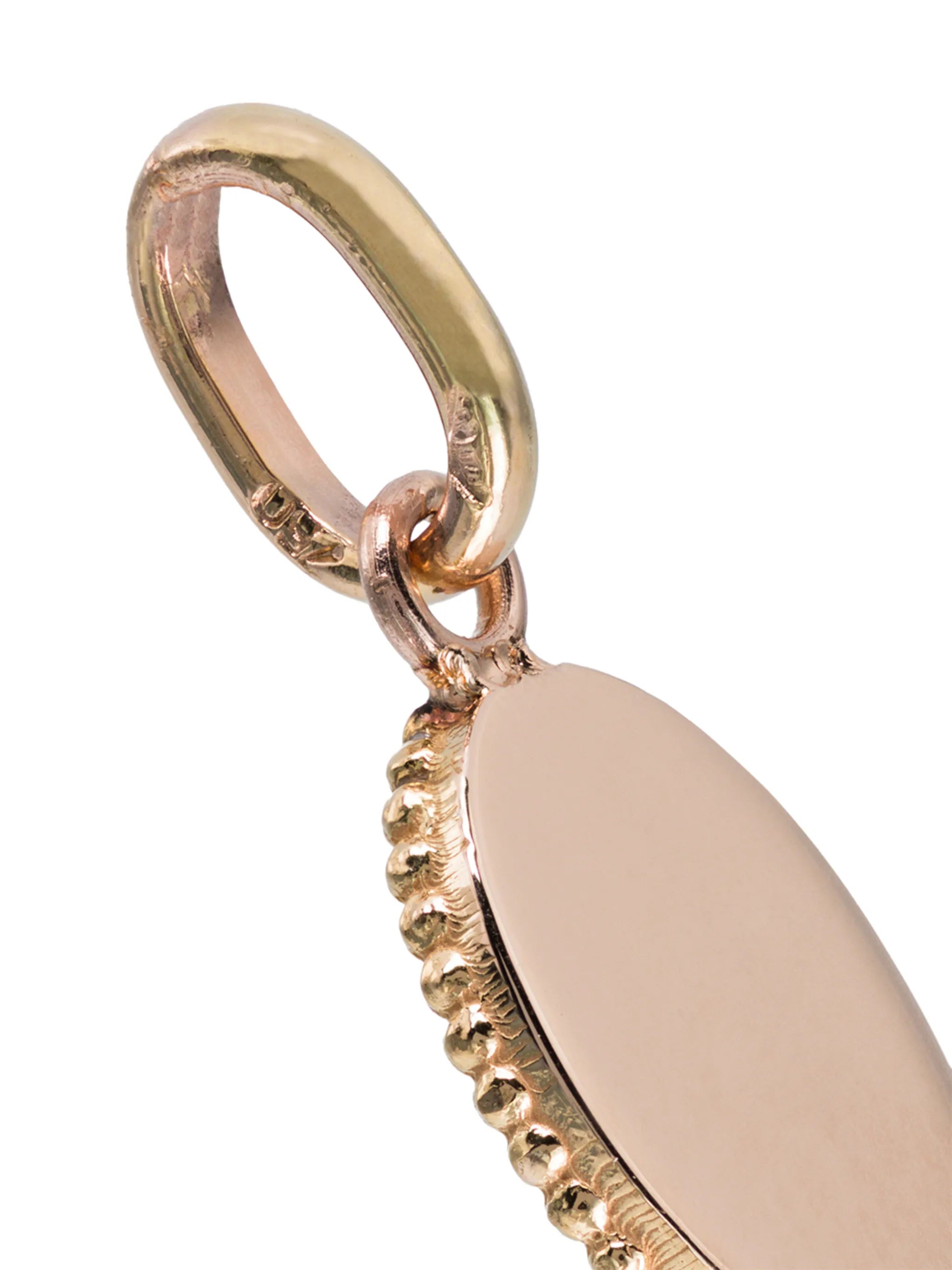 white and rose gold madonna charm