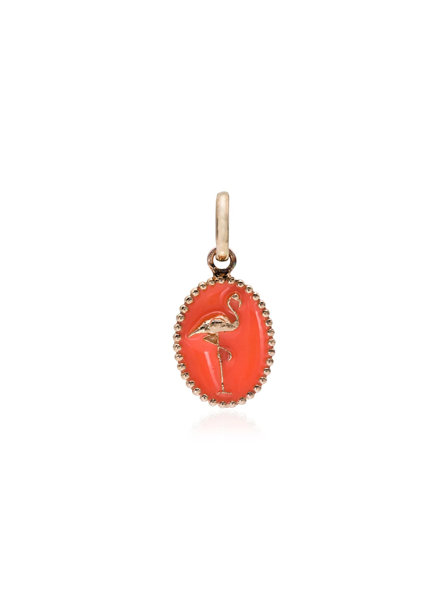 orange and rose gold flamingo charm