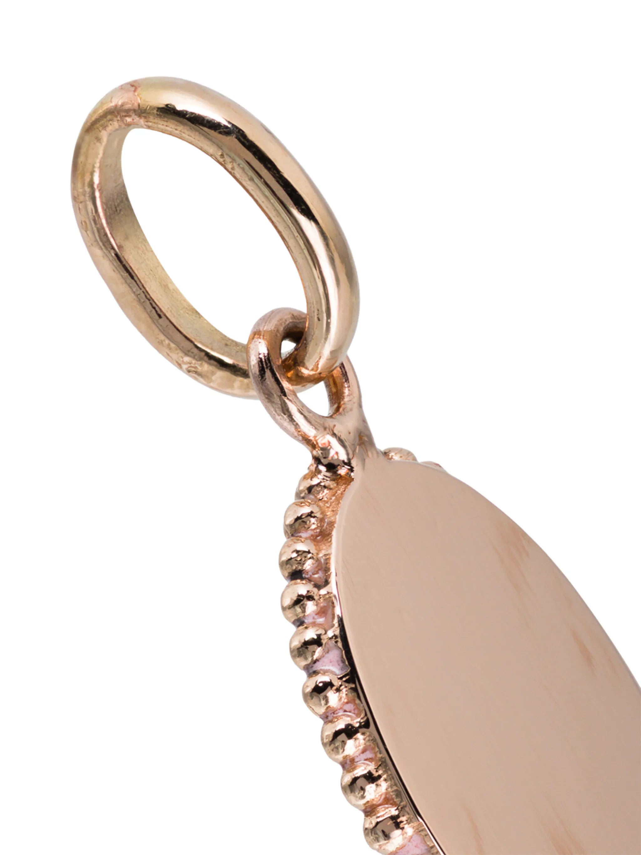 green and rose gold flamingo charm