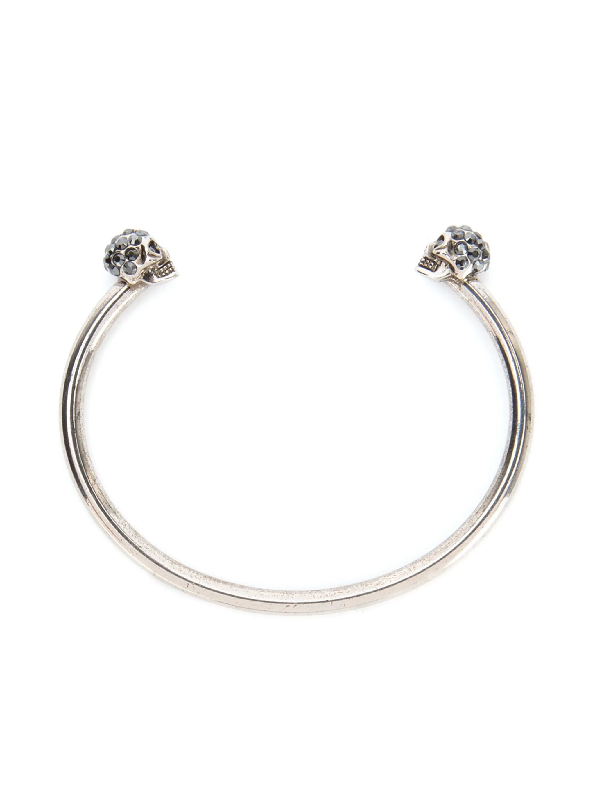Jewelled Twin Skull bangle