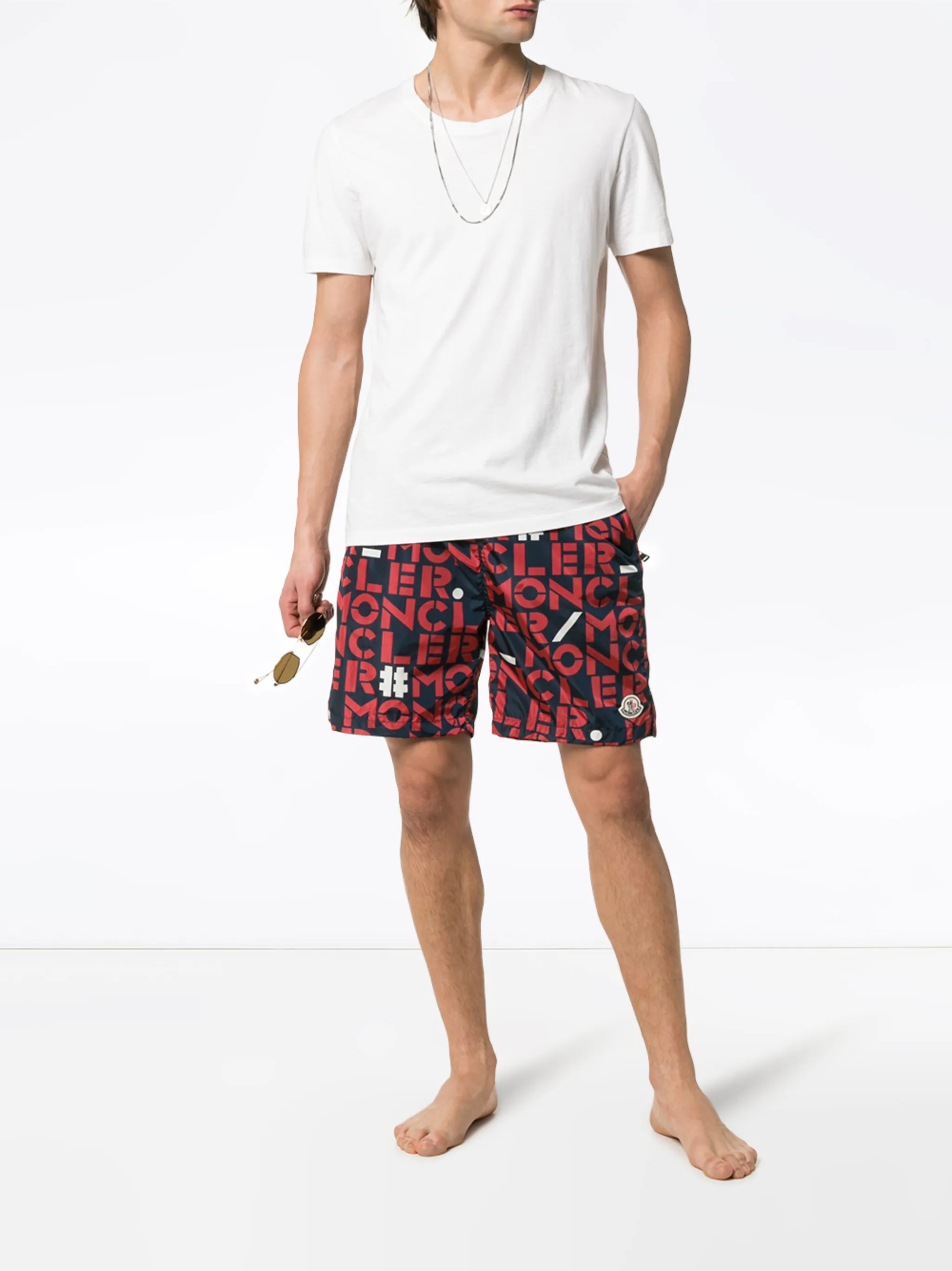 logo print Bermuda swim shorts