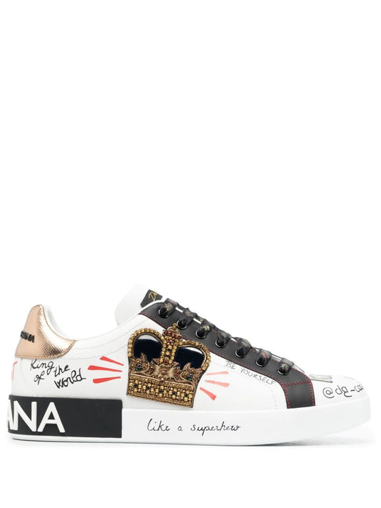 Portofino patch-detail leather sneakers