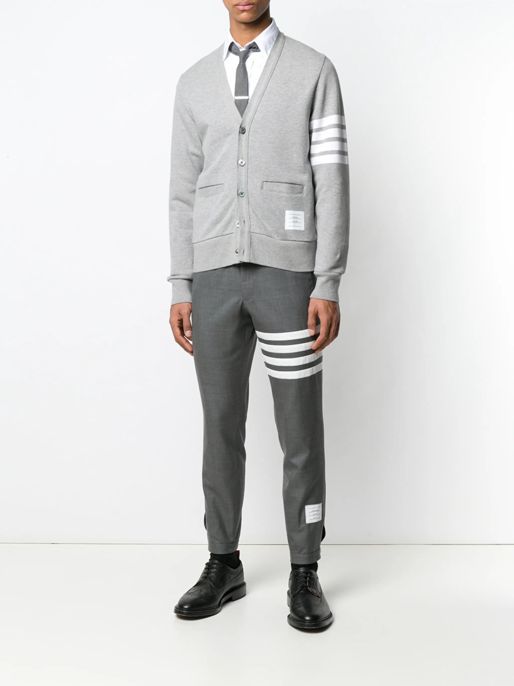 4-Bar V-neck cardigan