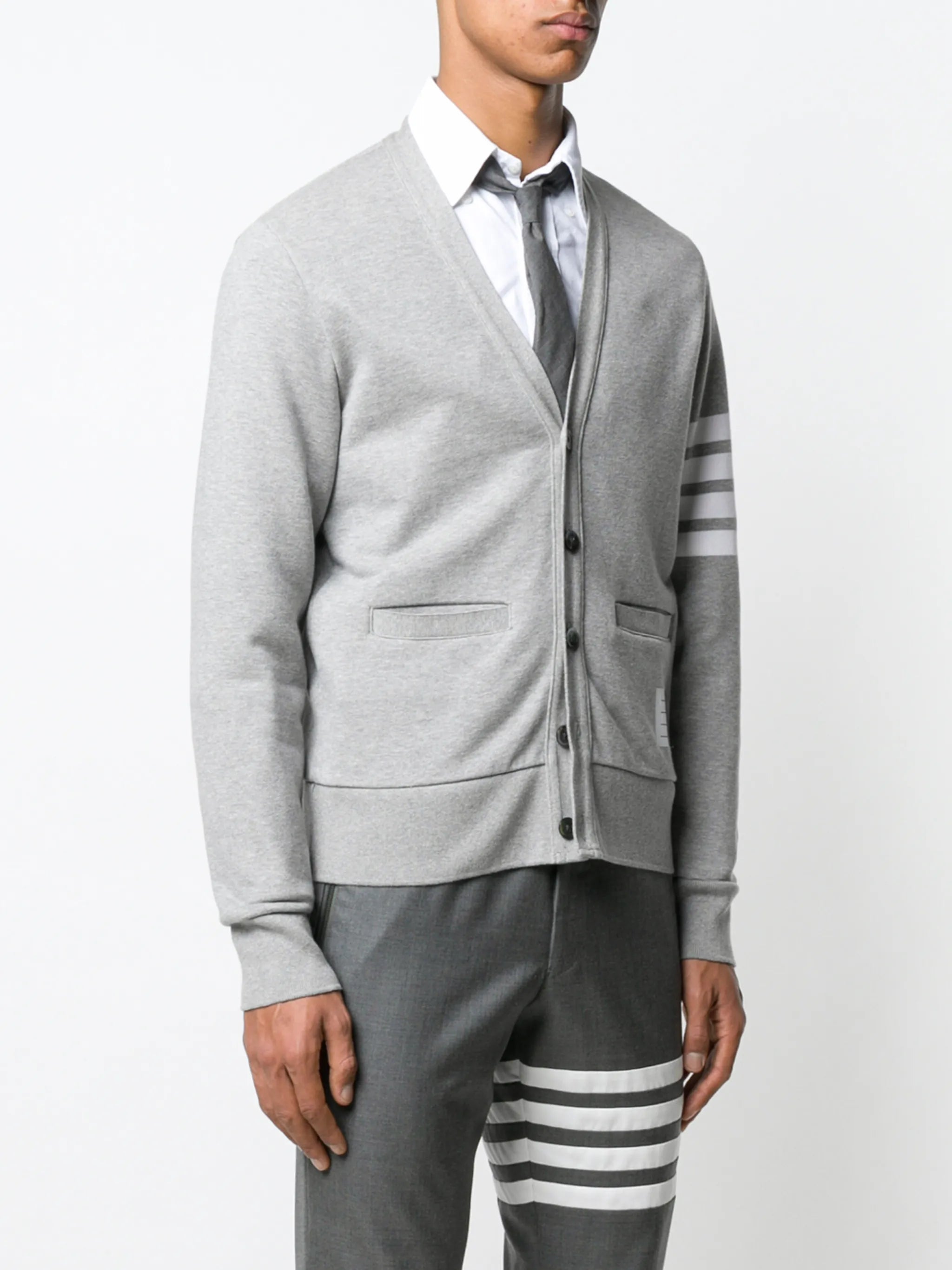 4-Bar V-neck cardigan