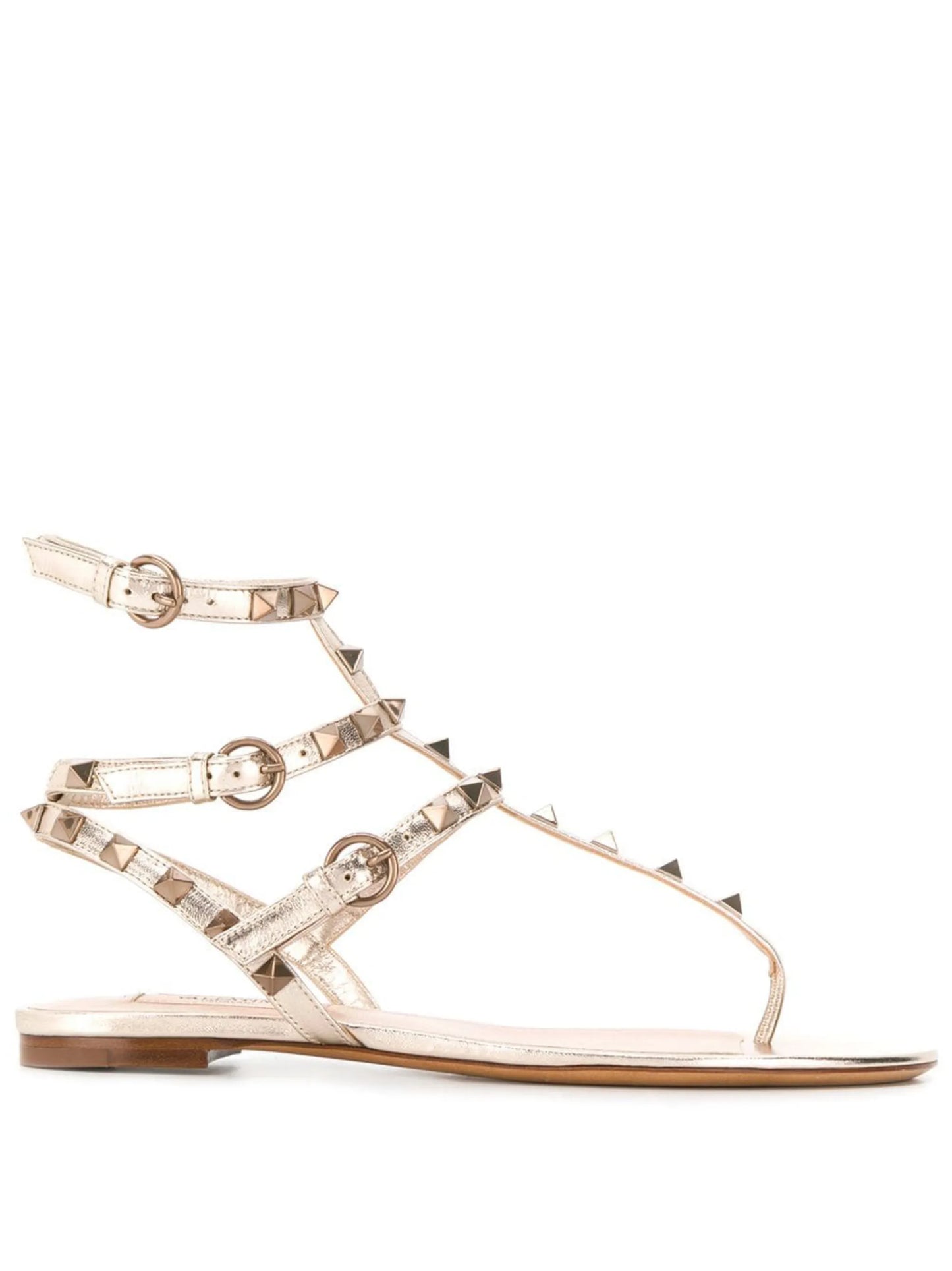 Rockstud metallic sandals