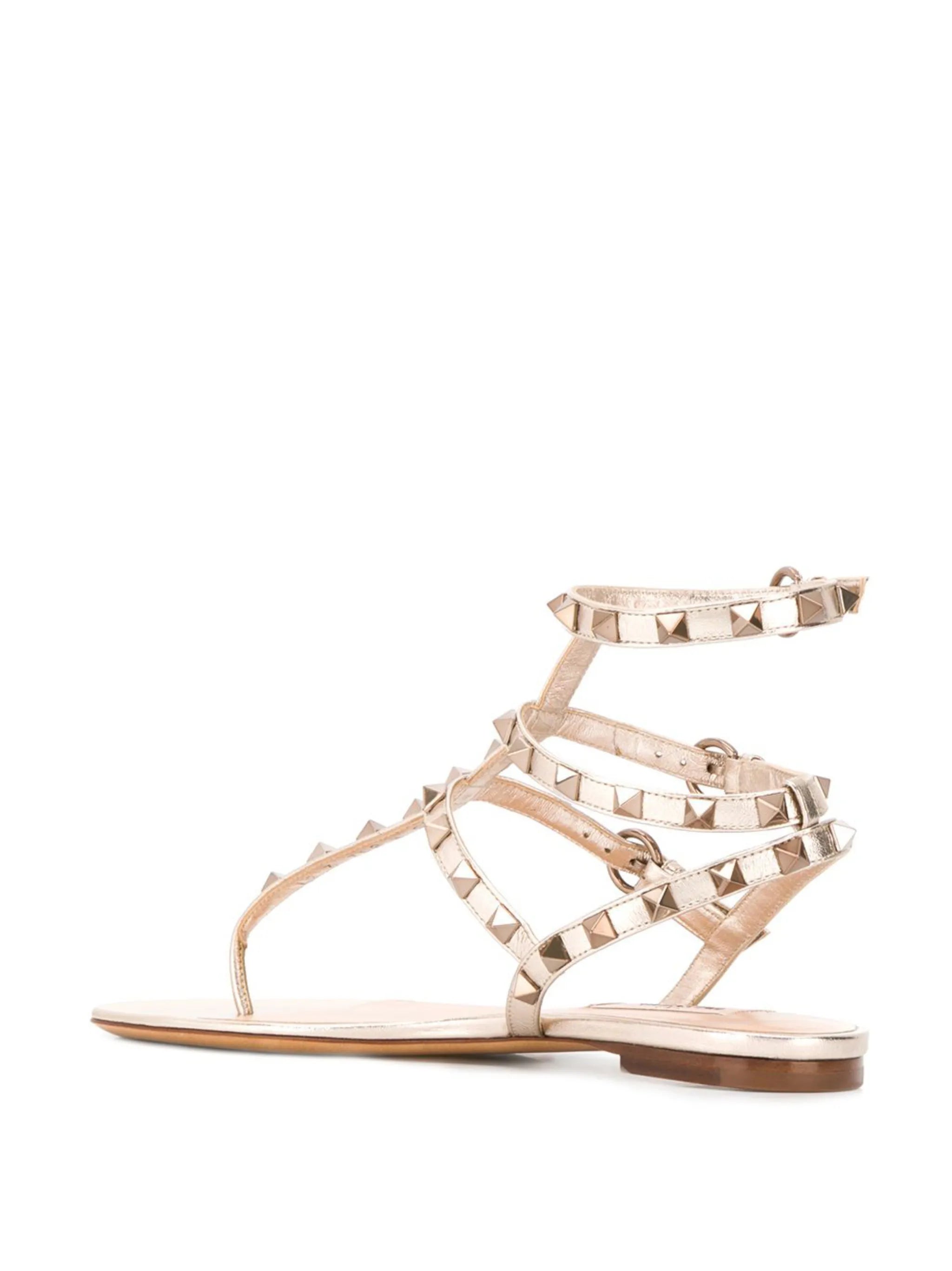 Rockstud metallic sandals