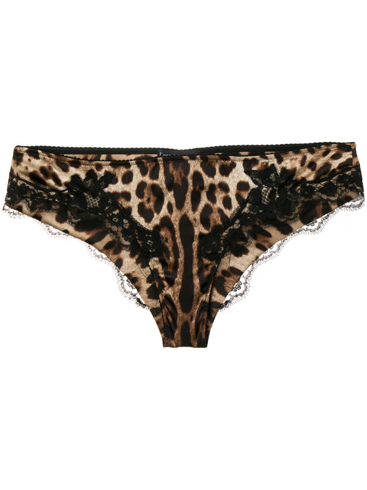 leopard-print satin briefs