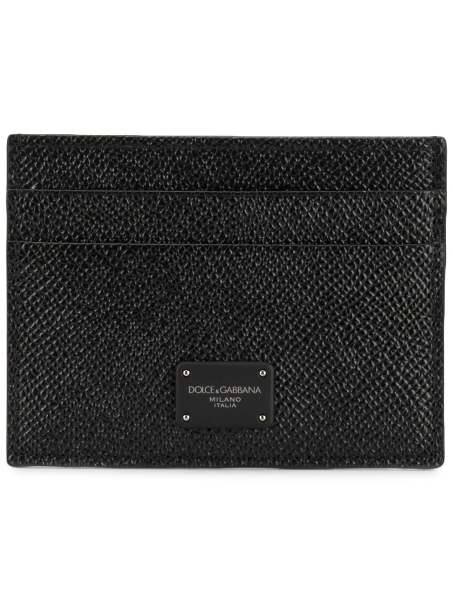 logo-tag leather card holder
