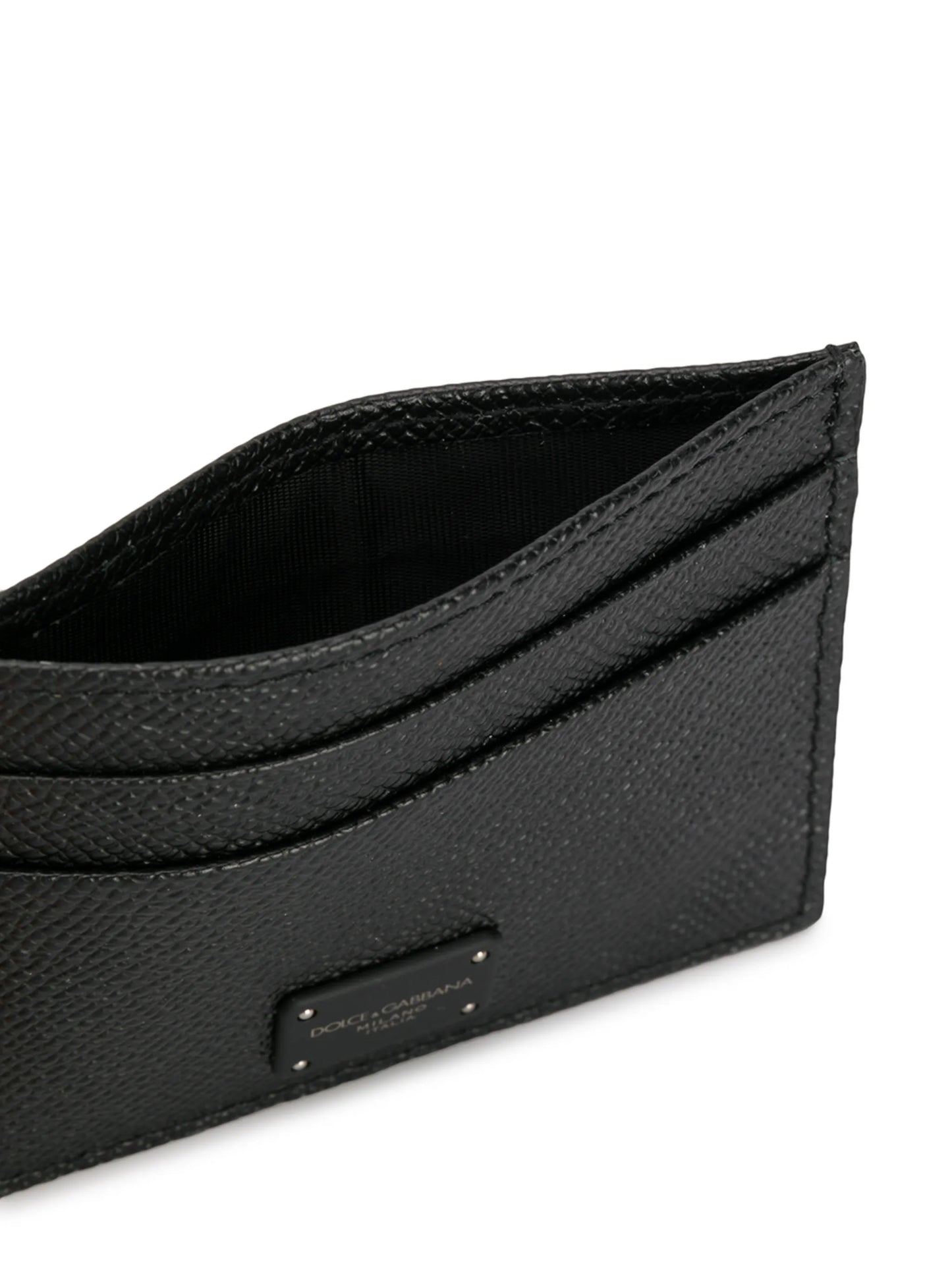 logo-tag leather card holder