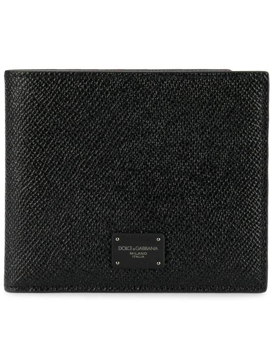 logo-tag leather bifold wallet