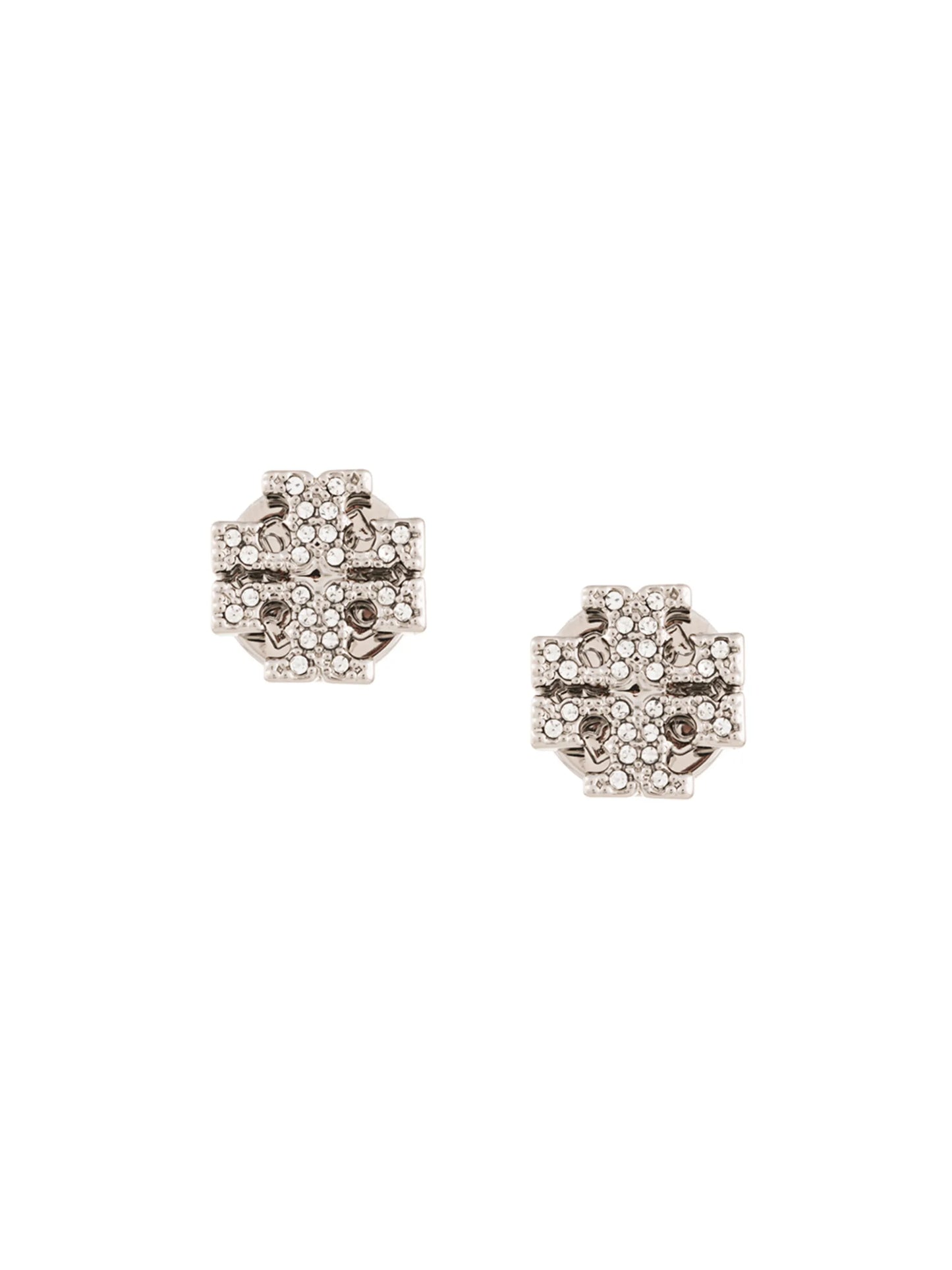 crystal-embellished logo earrings
