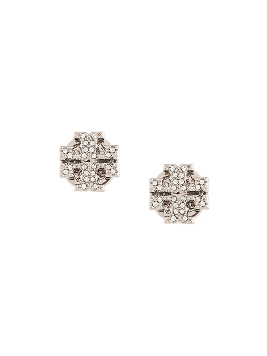 crystal-embellished logo earrings