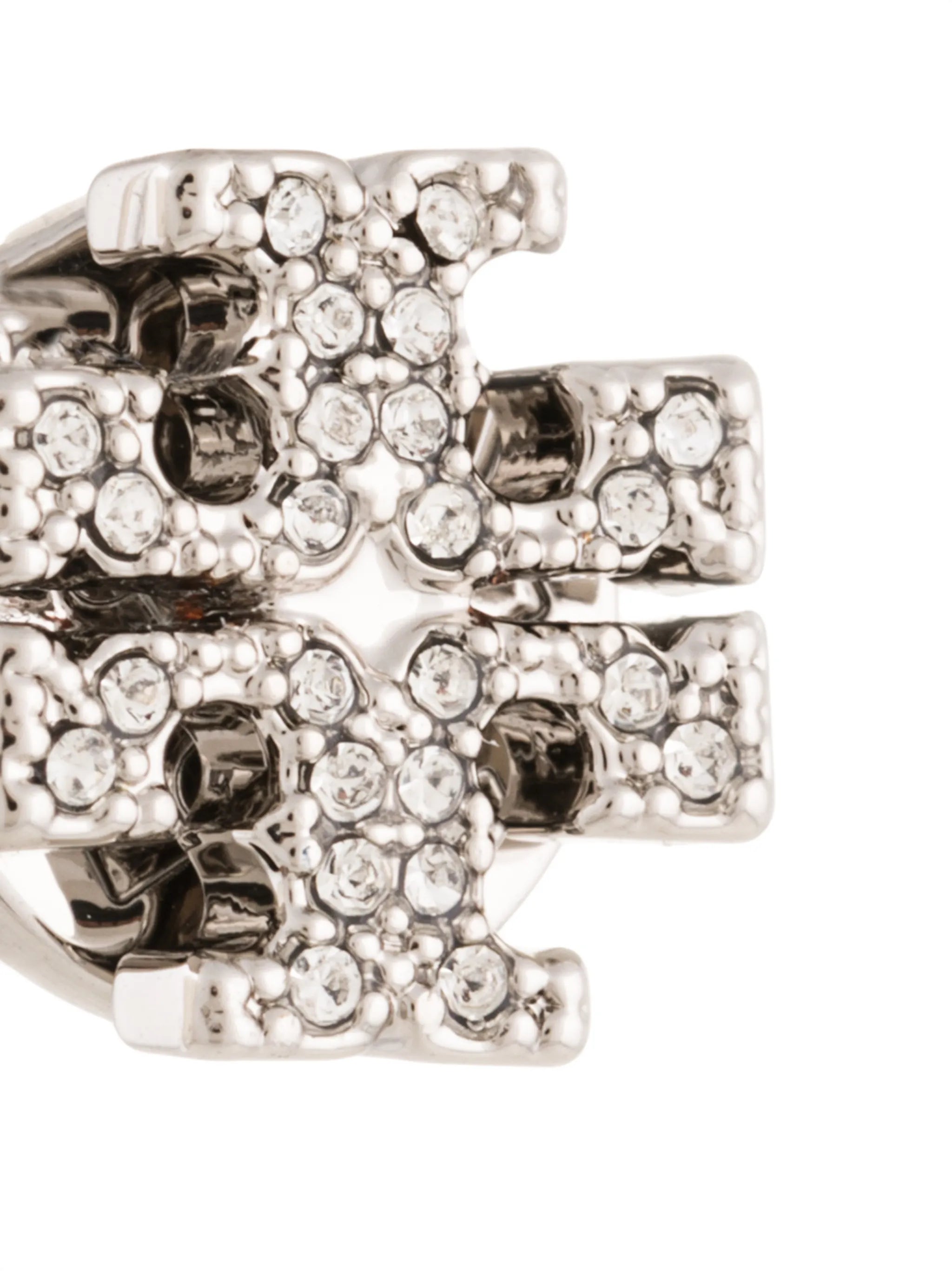 crystal-embellished logo earrings