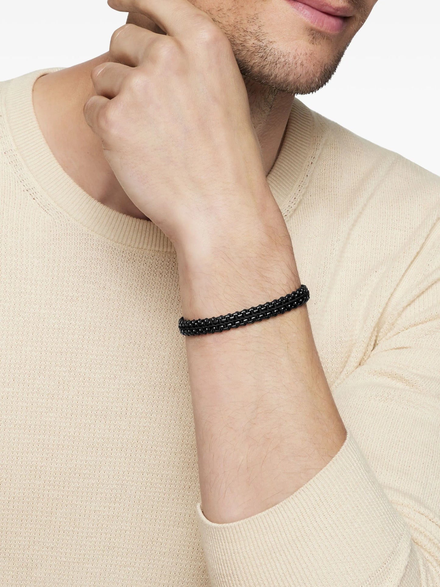 sterling silver Woven Box Chain bracelet (10mm)