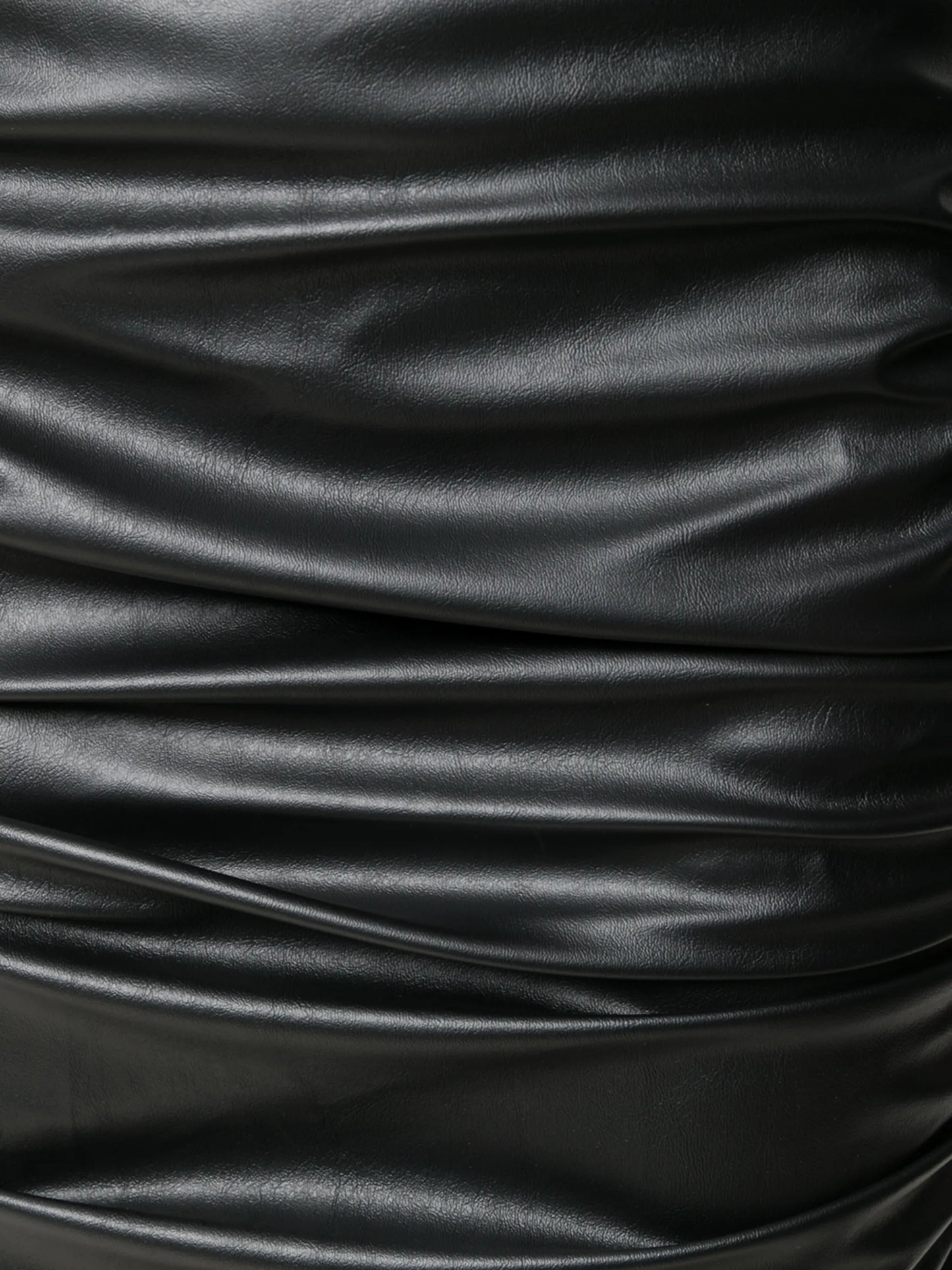 Tom Ford Womens Ruched Black Eco-Leather Midi Skirt