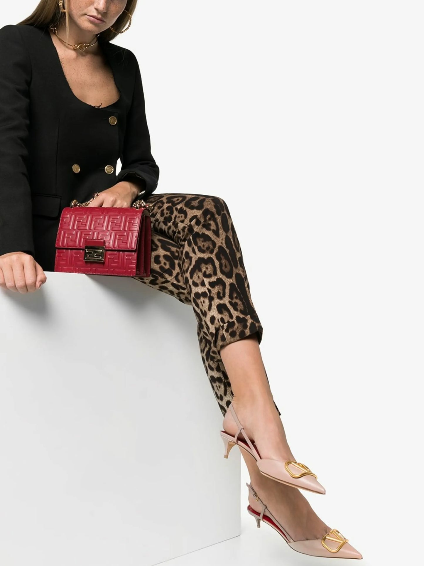 VLogo Signature slingback pumps