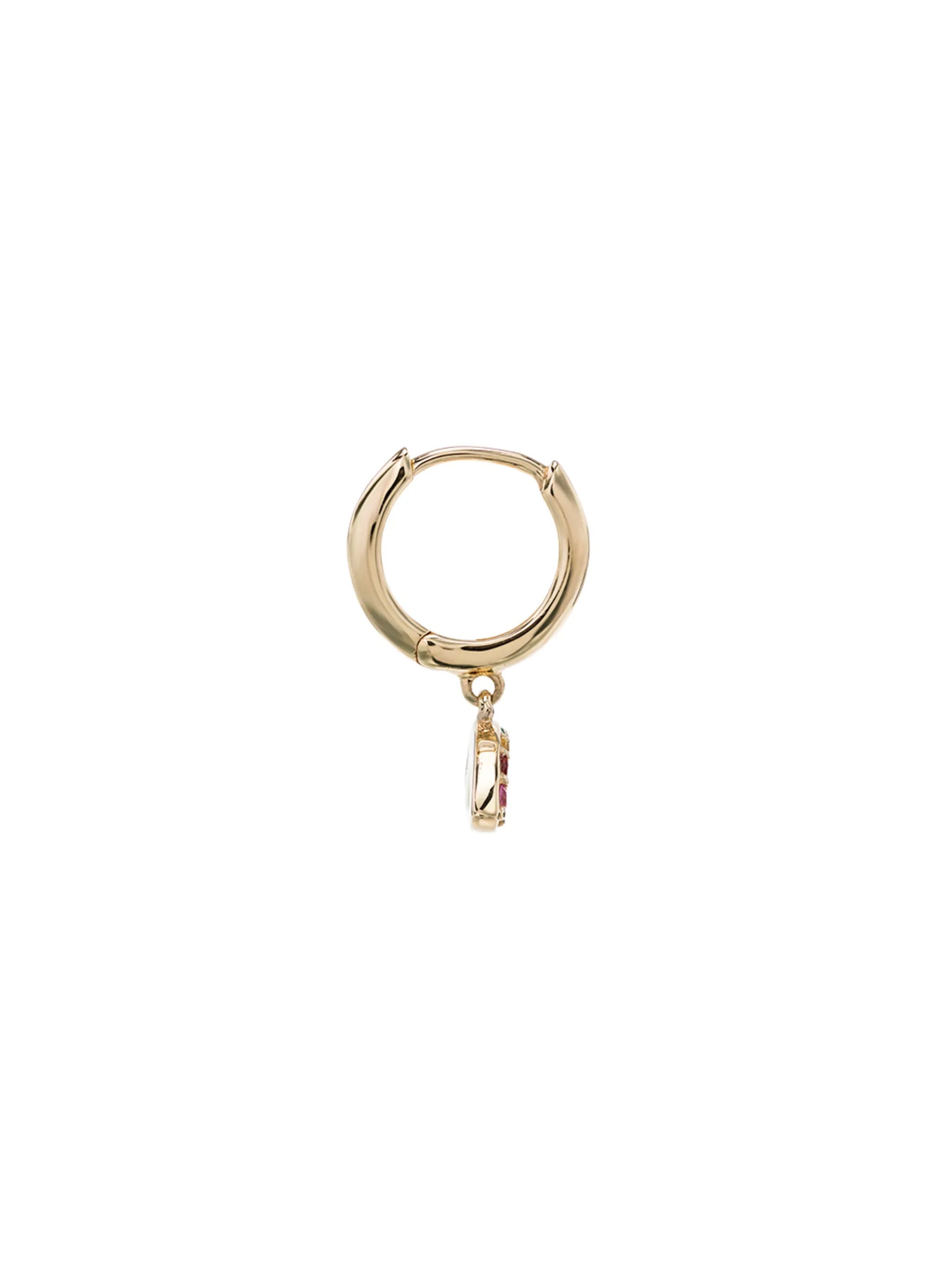 rainbow sapphire hoop single earring