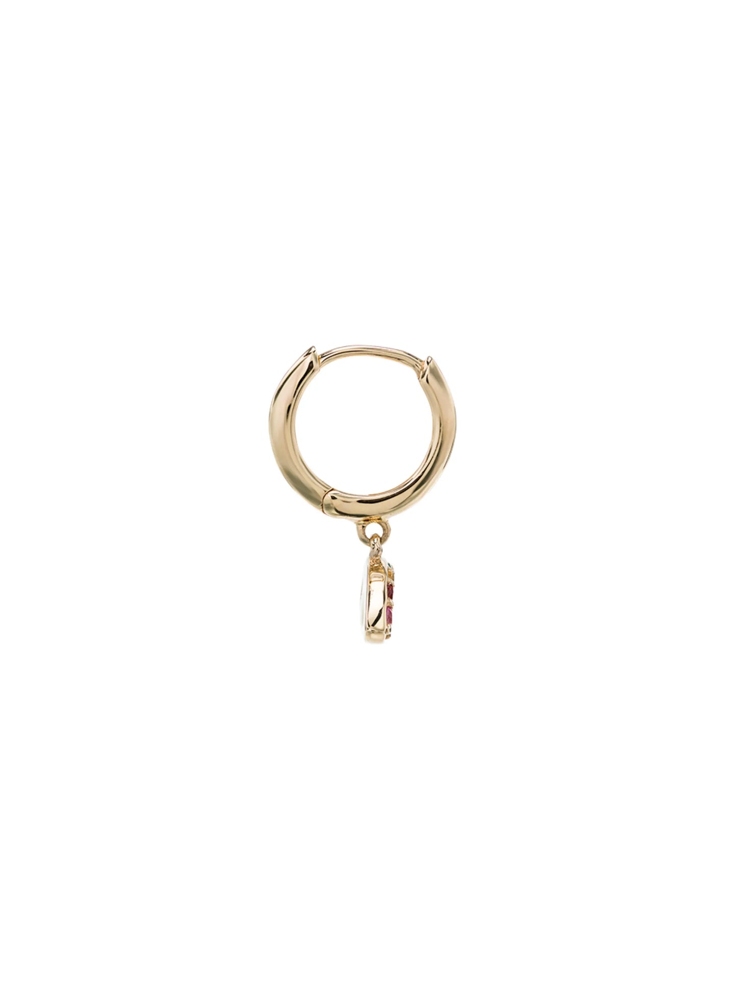 rainbow sapphire hoop single earring