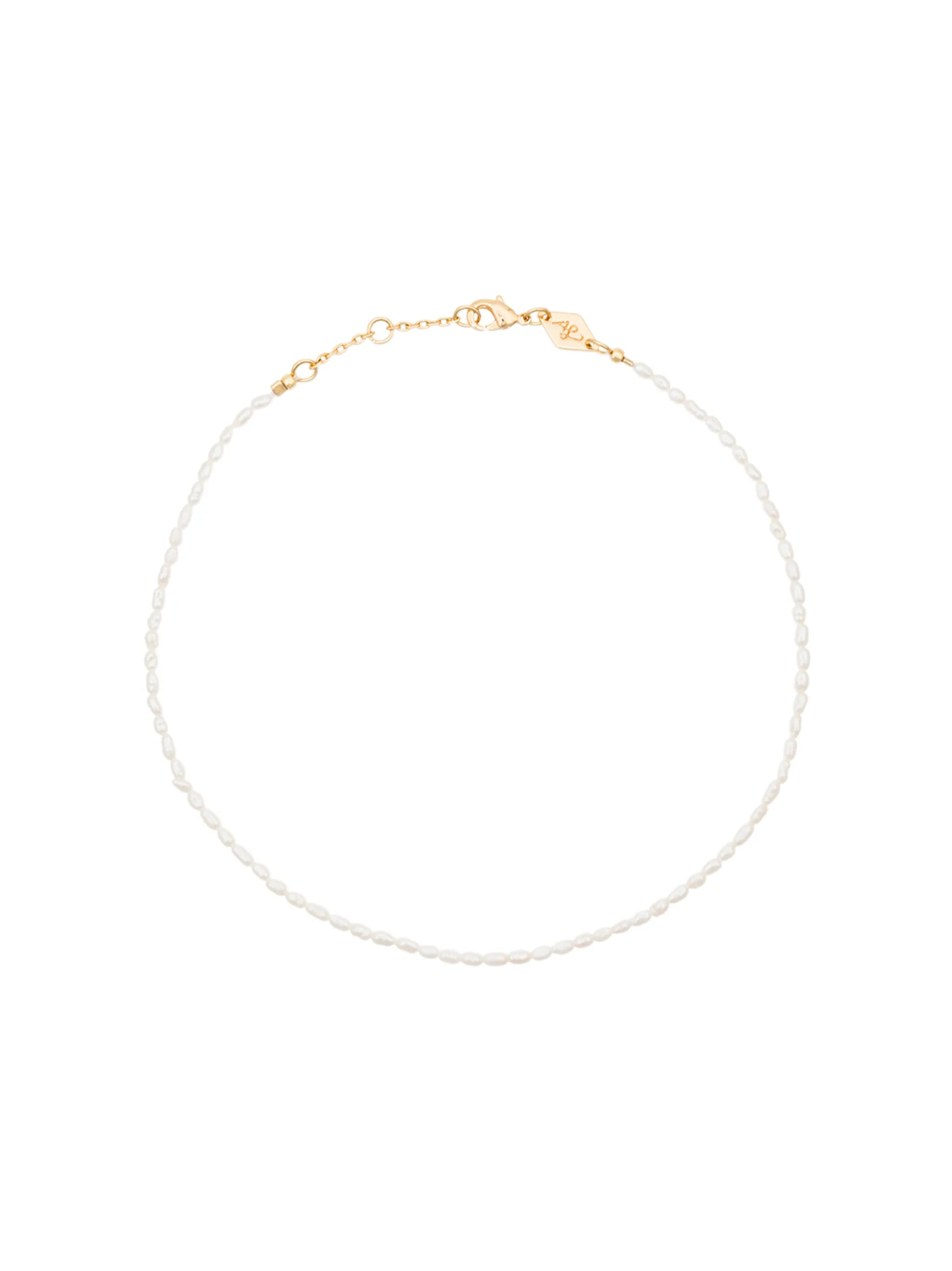 Wave pearl anklet