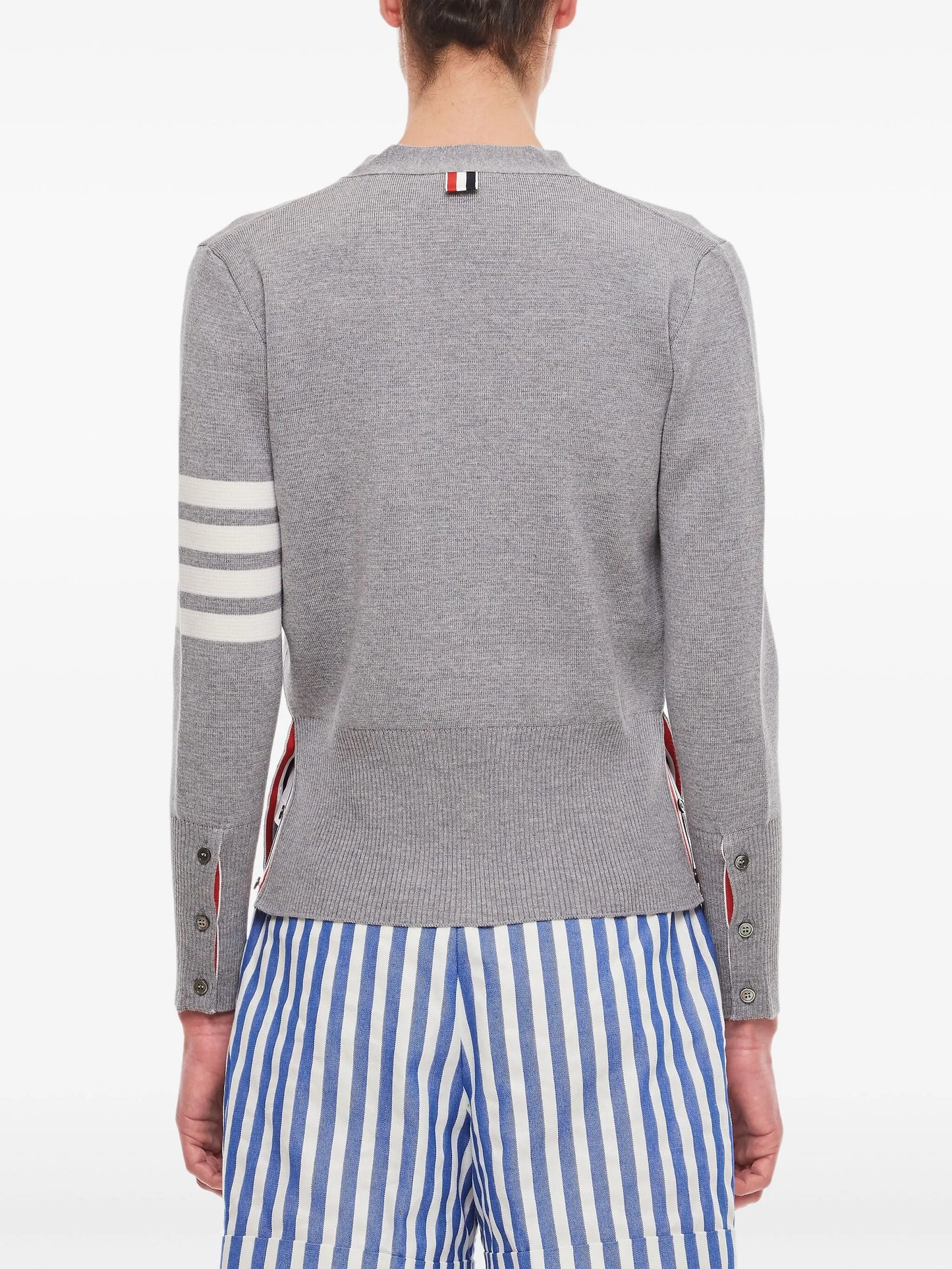 wool 4-Bar V-neck cardigan