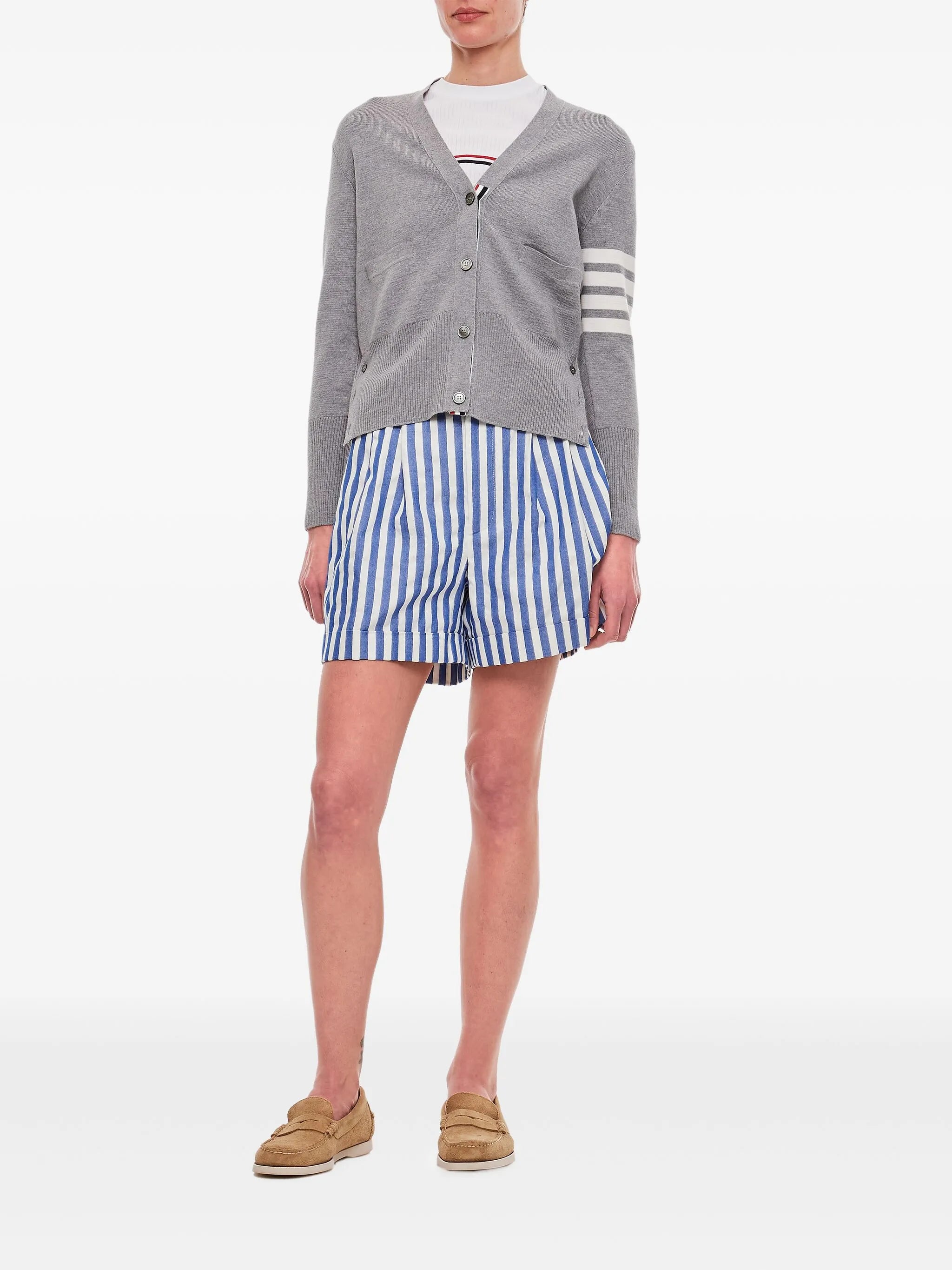 wool 4-Bar V-neck cardigan