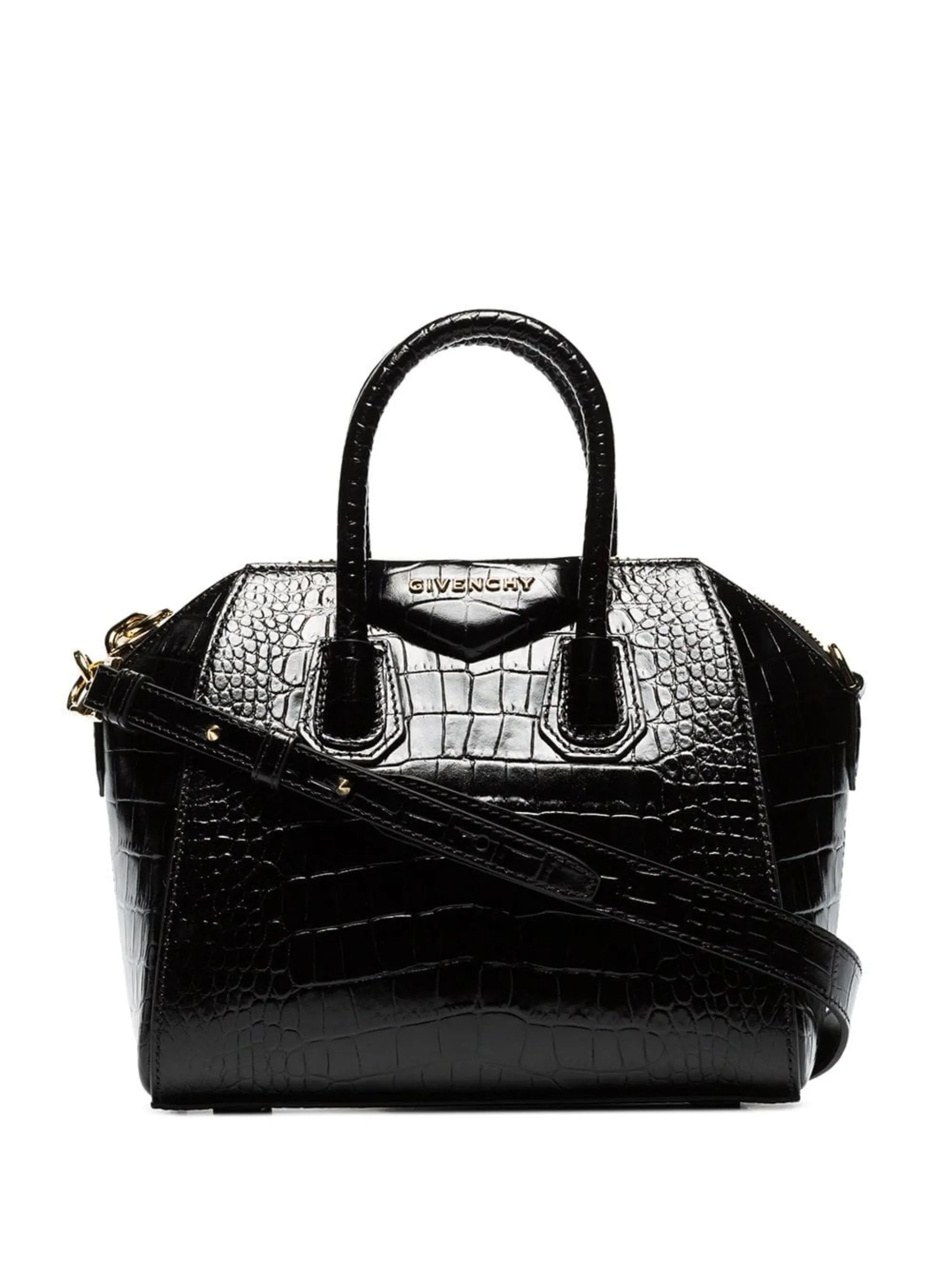 mini Antigona croc-effect tote bag