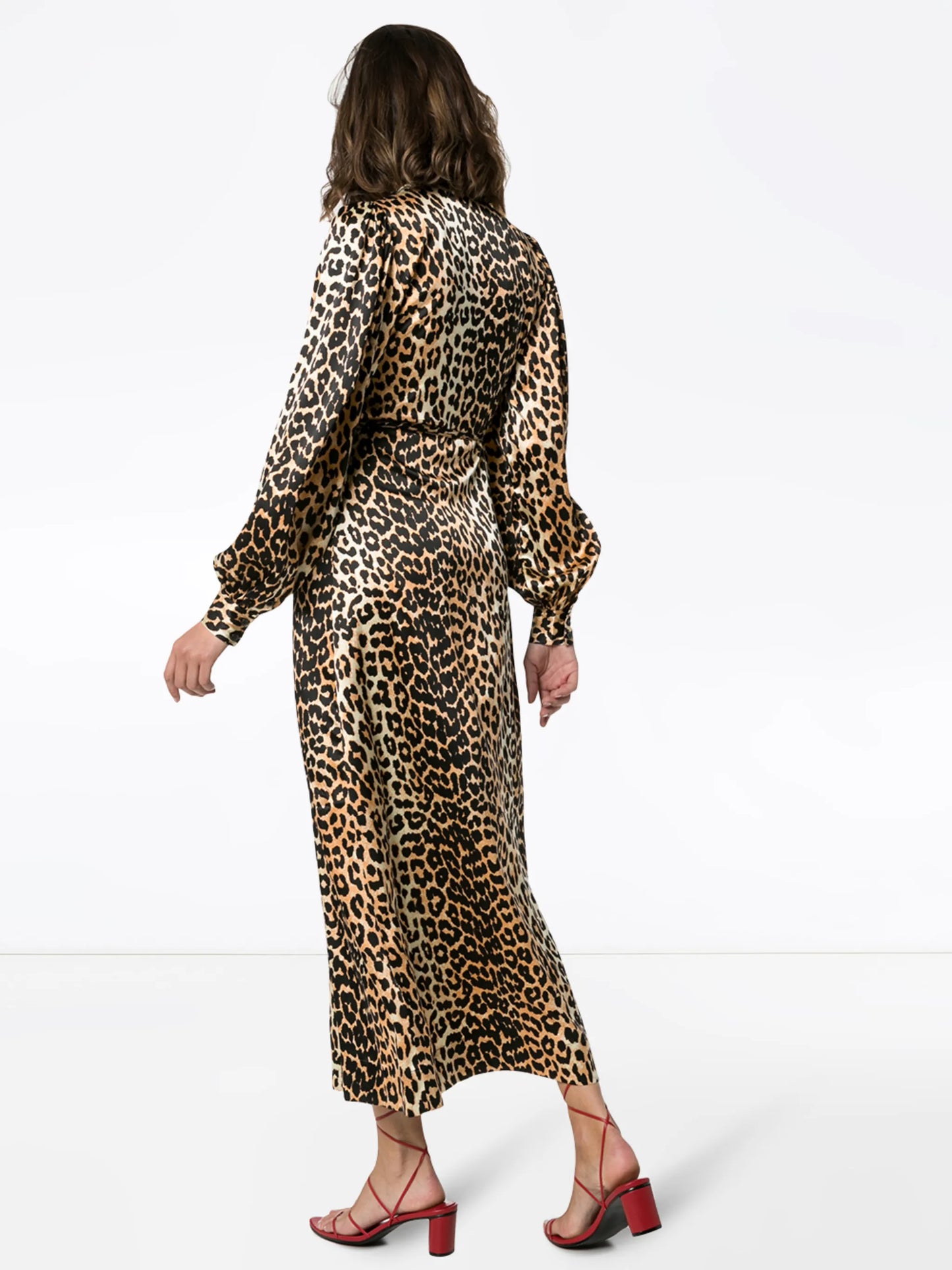 leopard print midi dress