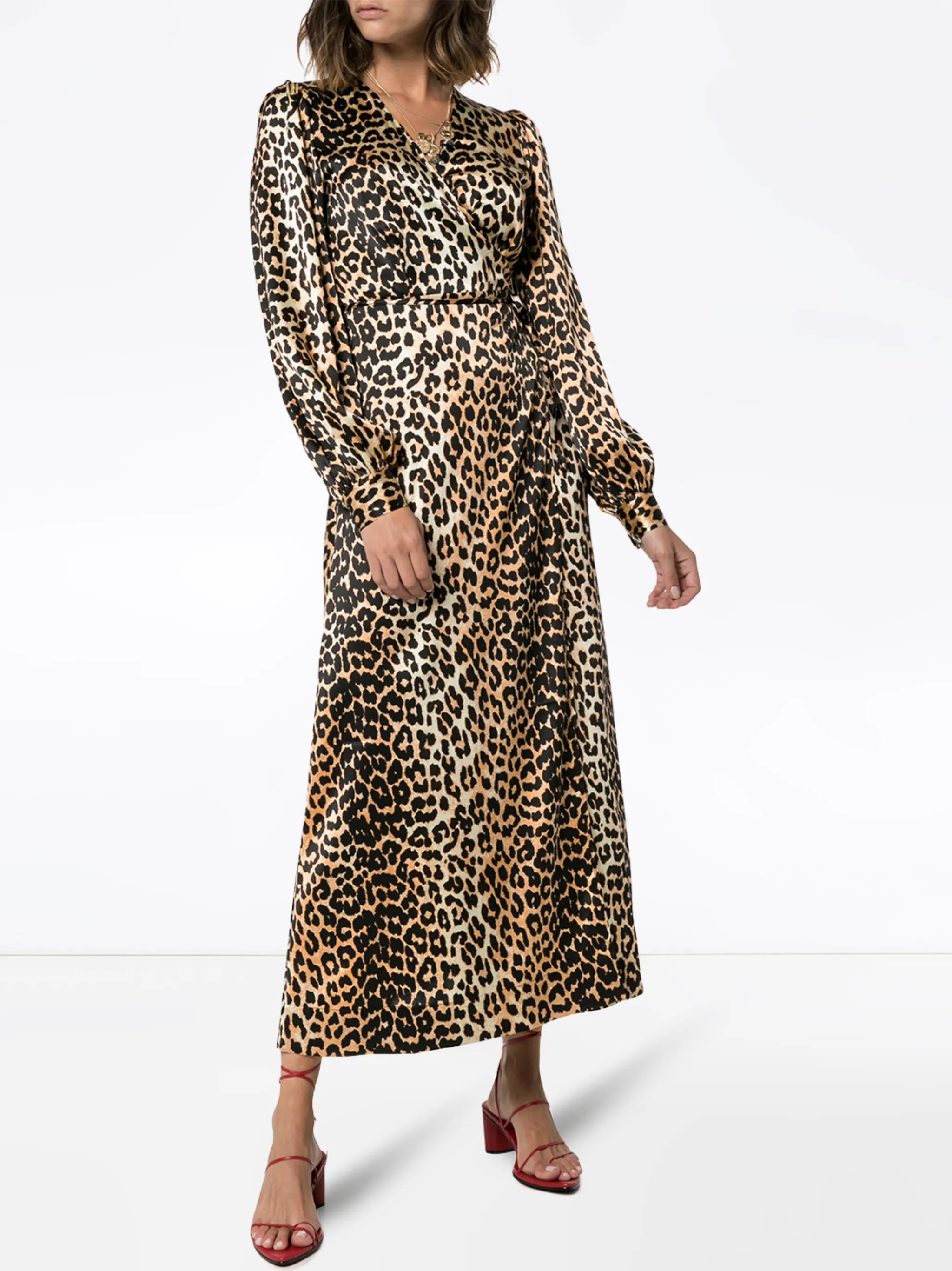 leopard print midi dress