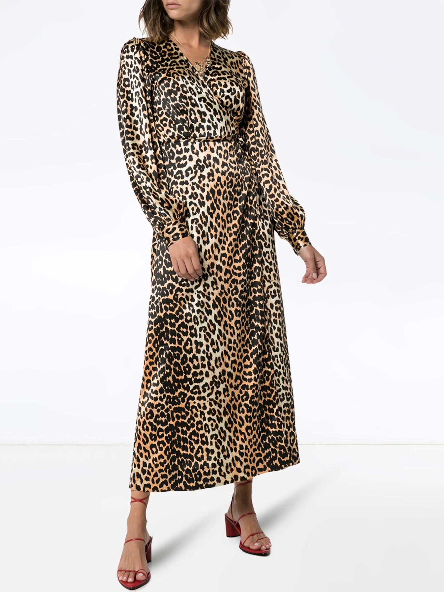 leopard print midi dress