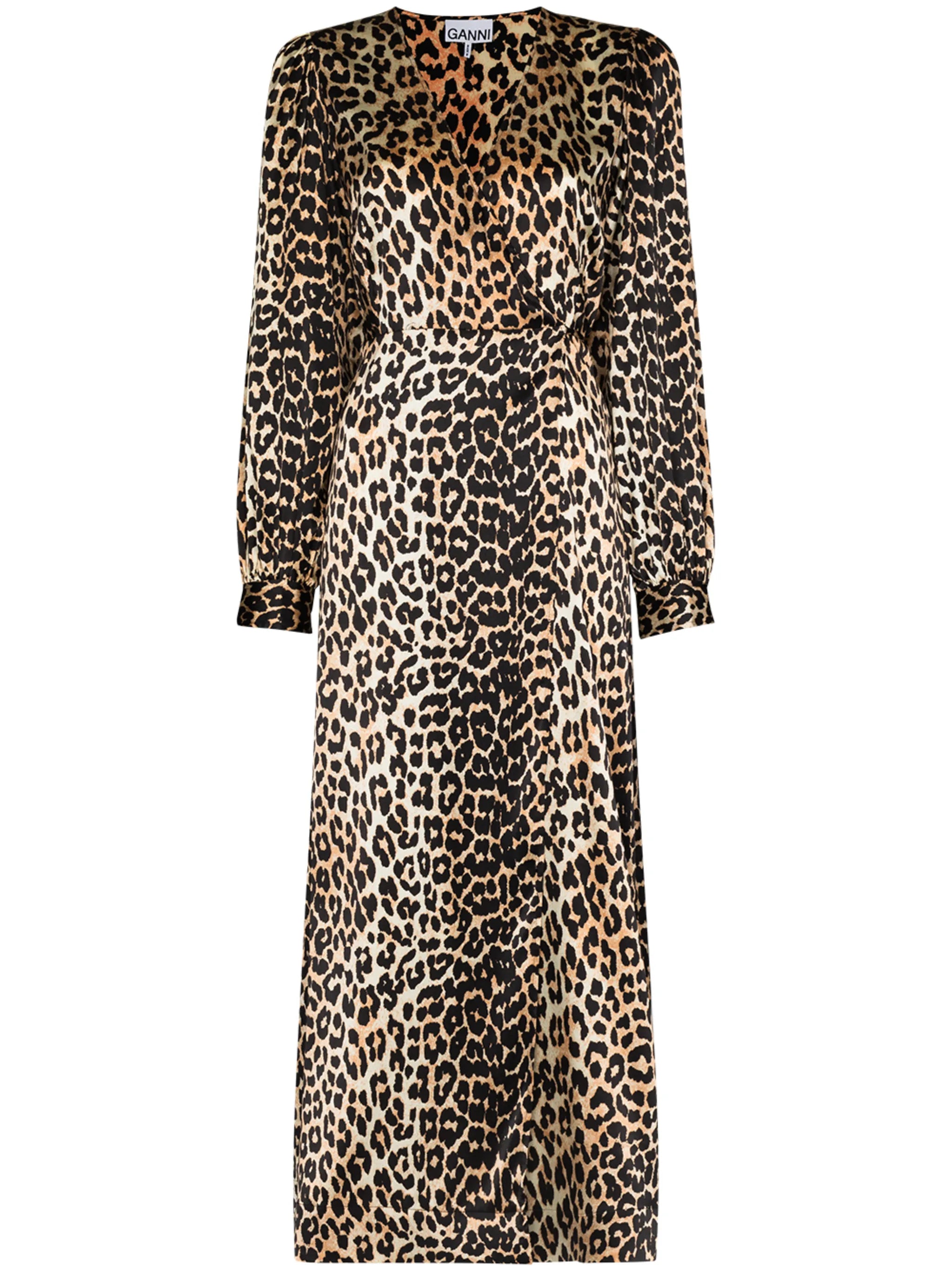 leopard print midi dress