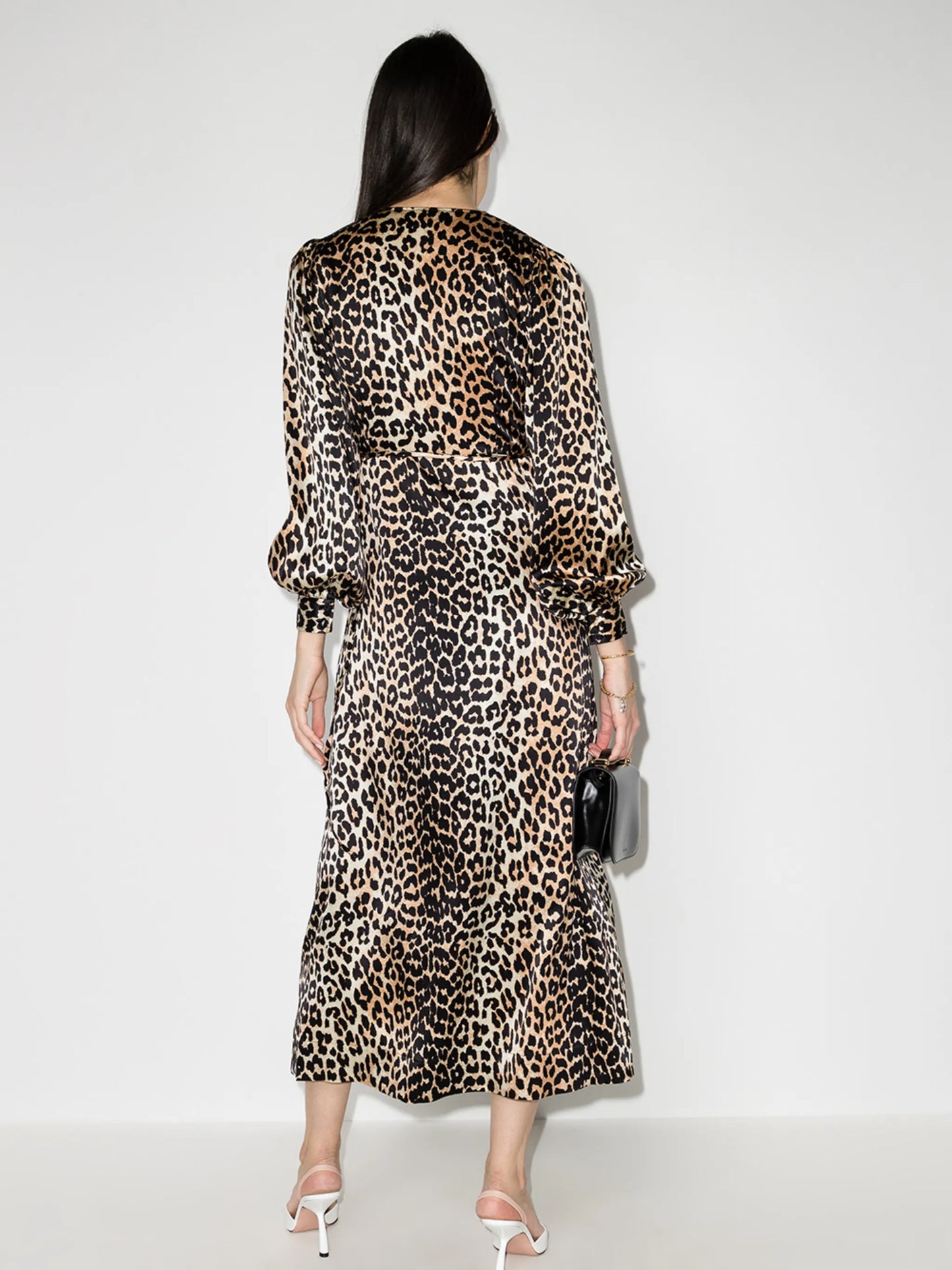leopard print midi dress