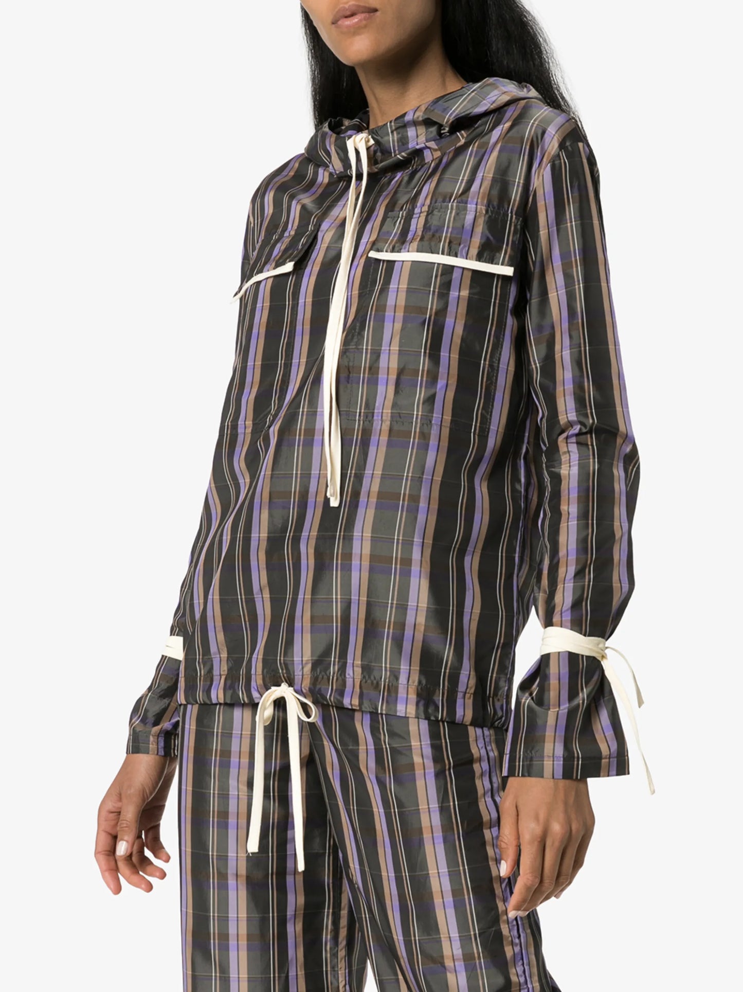 check windbreaker hoodie