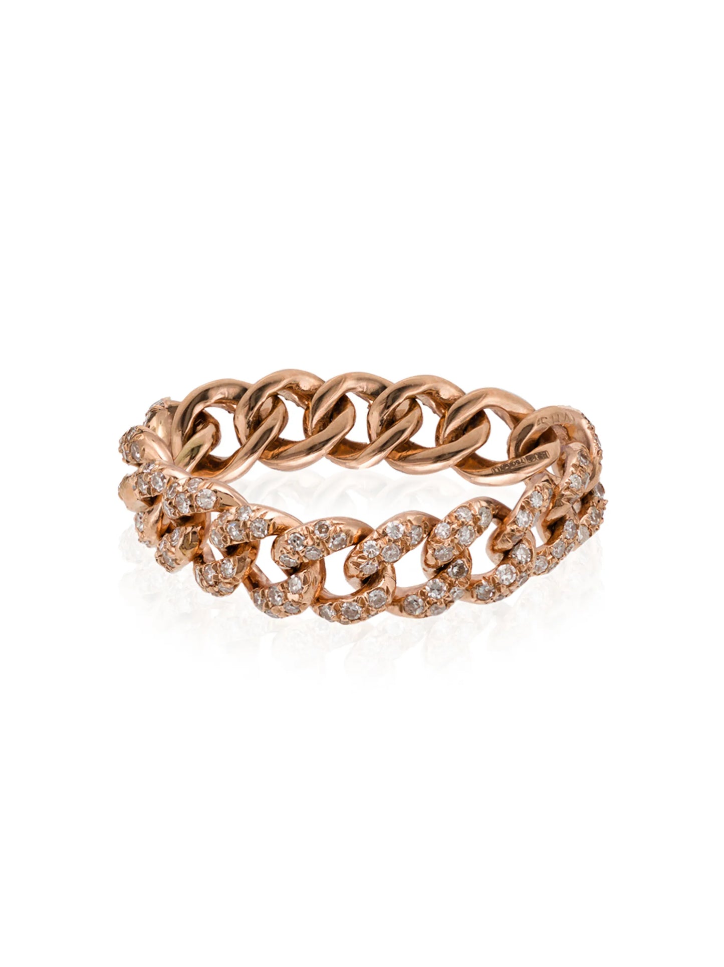 18kt rose gold chain link ring