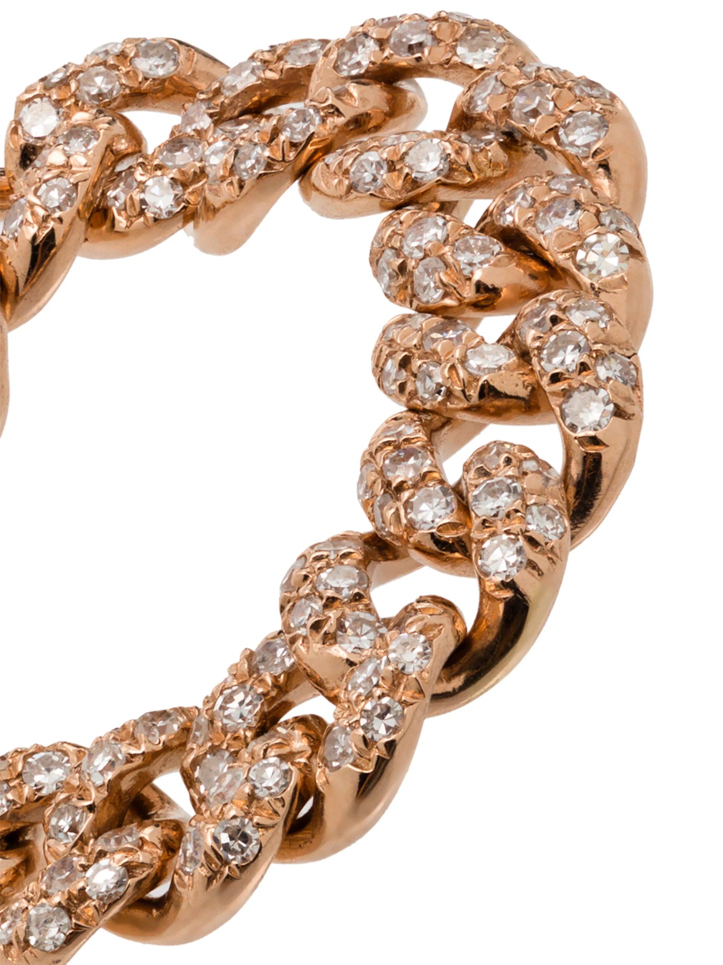 18K rose gold chain link ring