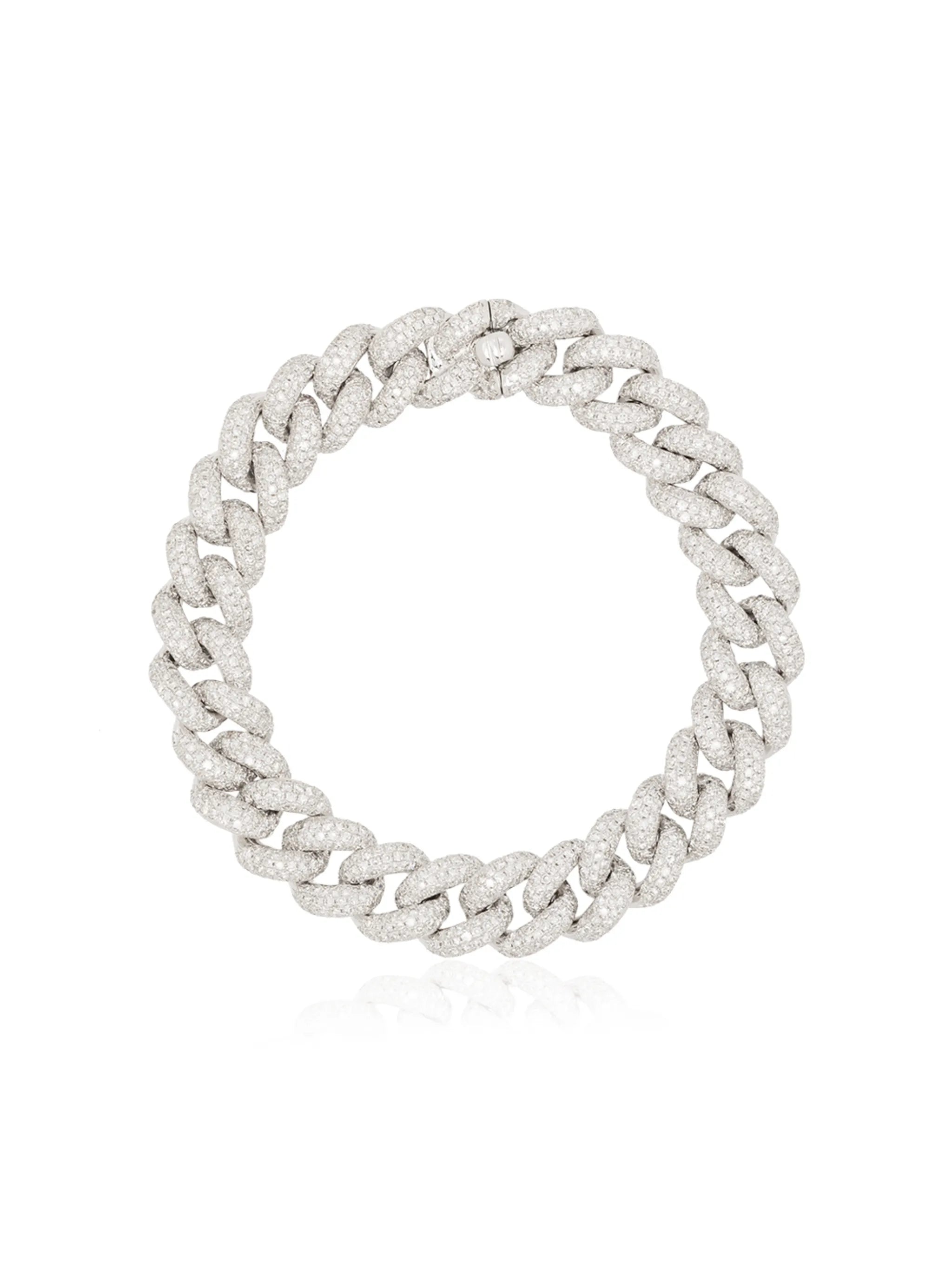18kt gold and diamond link bracelet