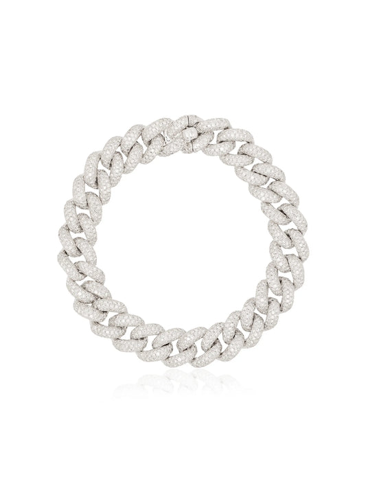 18kt gold and diamond link bracelet