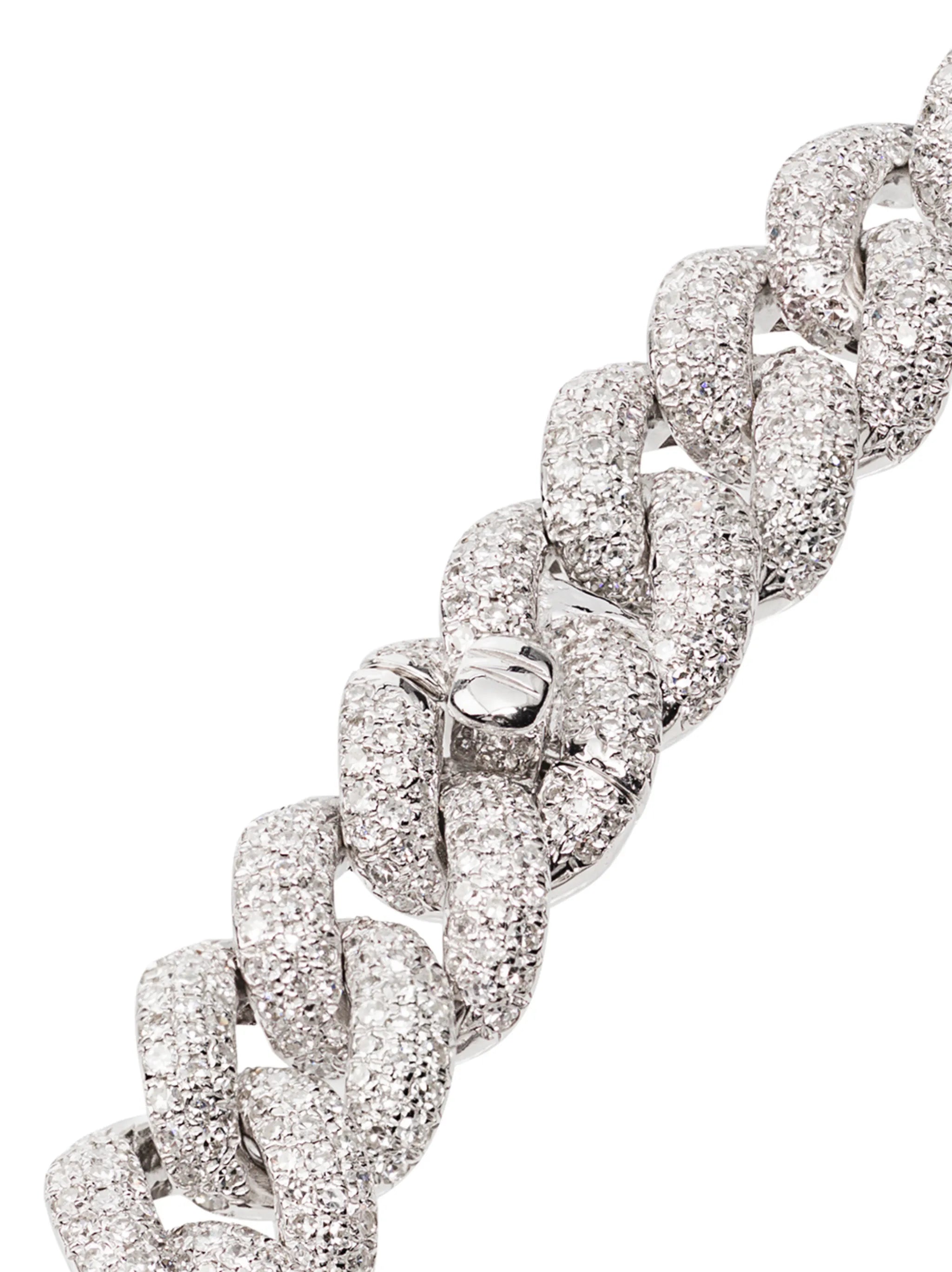 18kt gold and diamond link bracelet