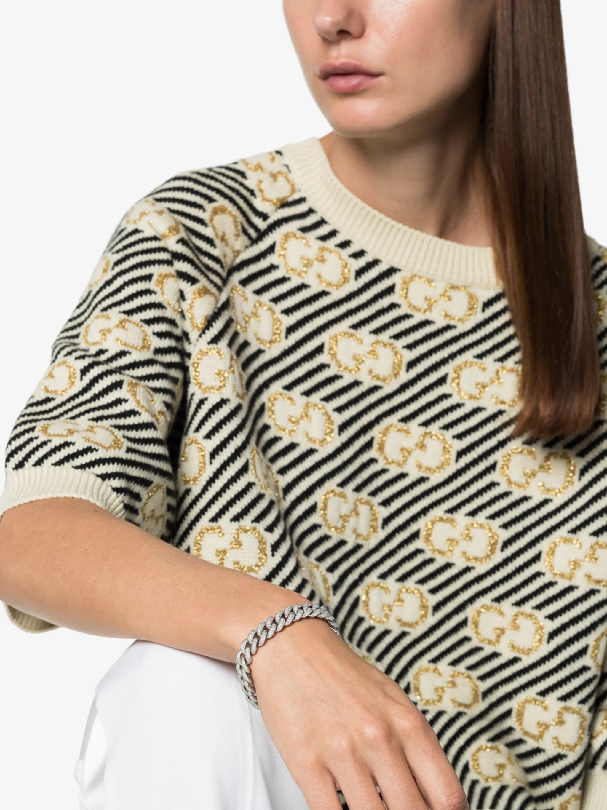 18kt gold Essential diamond link bracelet