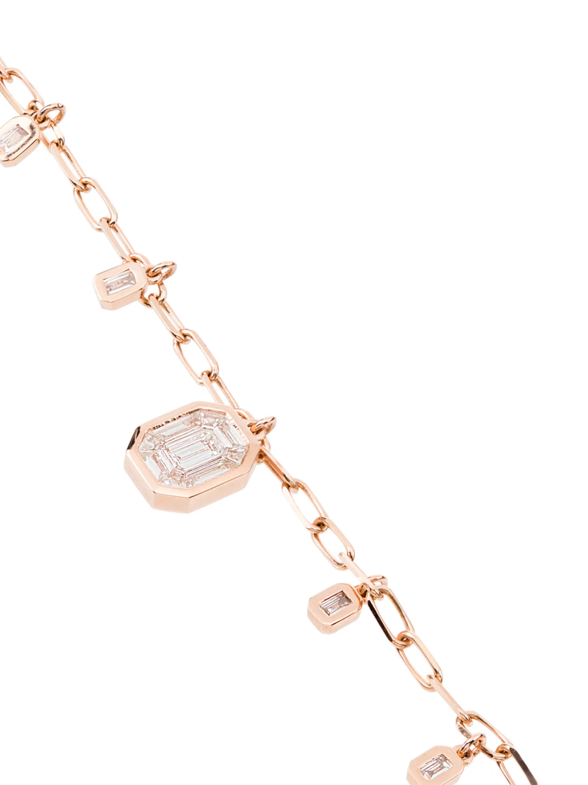 18CT rose gold and diamond drop necklace