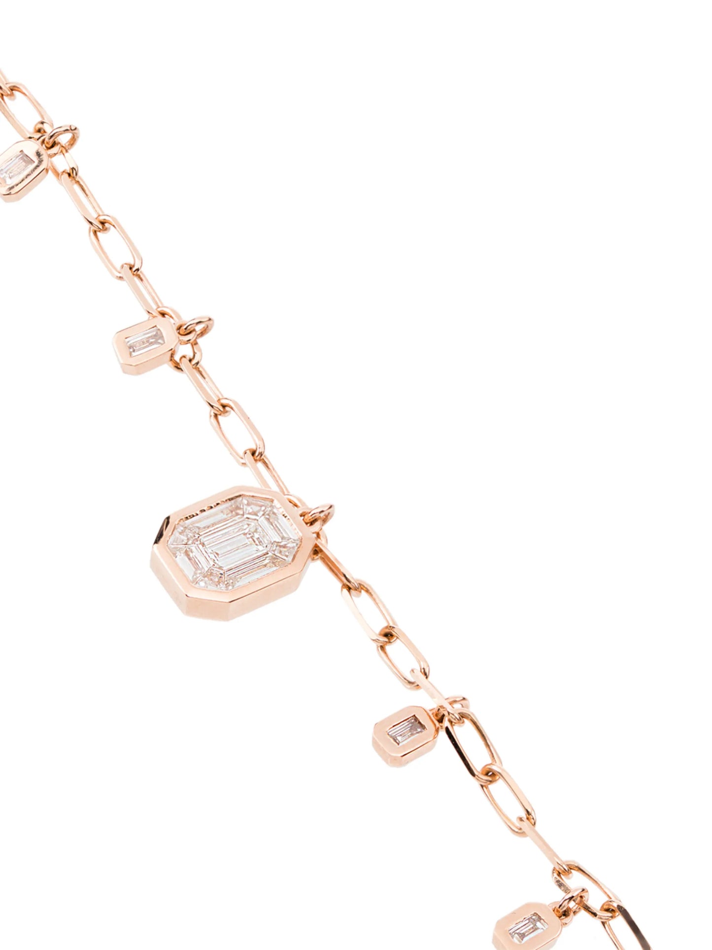 18CT rose gold and diamond drop necklace