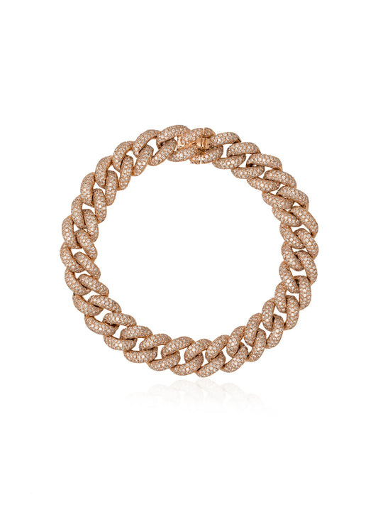 18K gold and diamond link bracelet