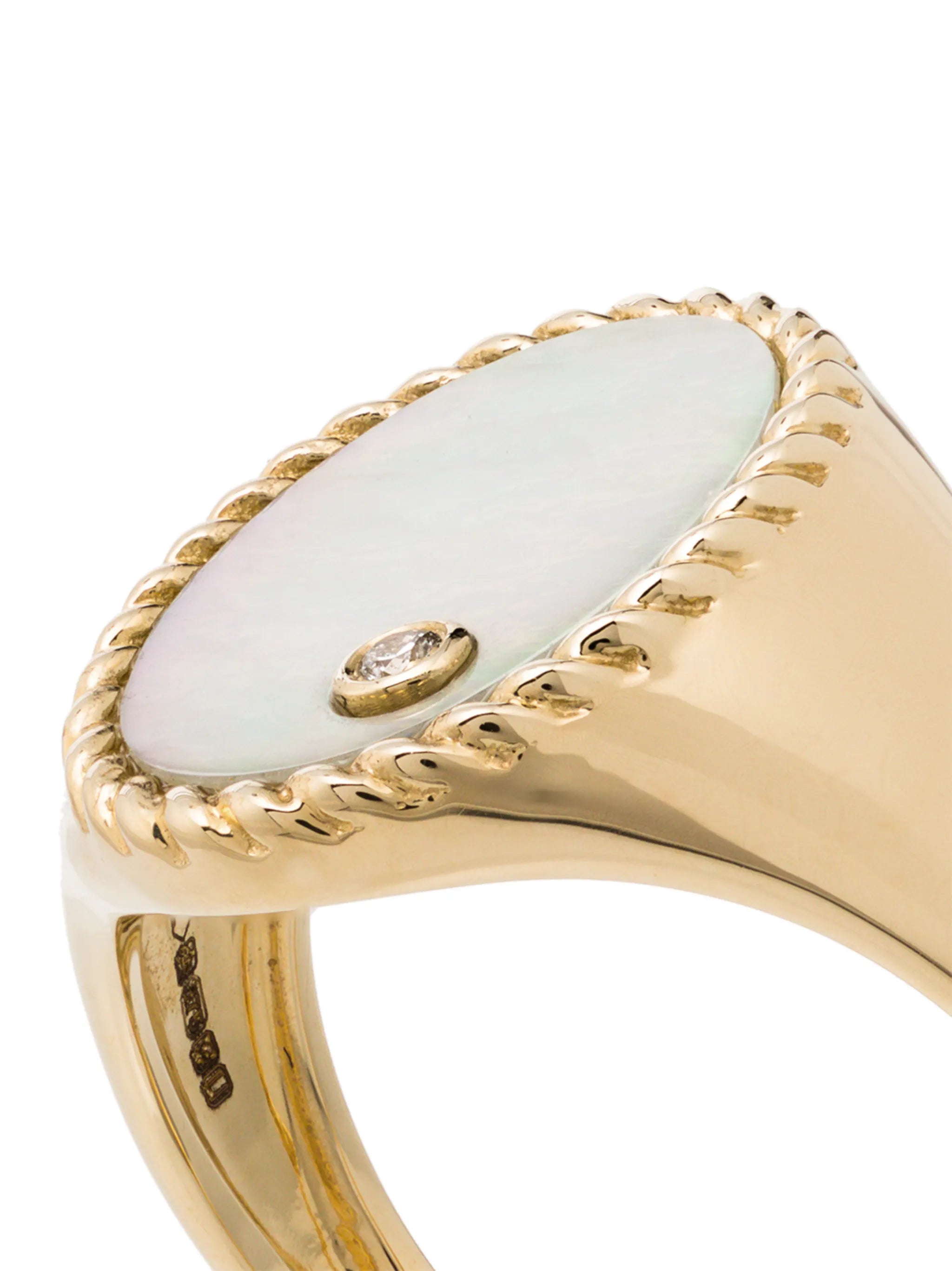 9kt yellow gold pearl signet ring