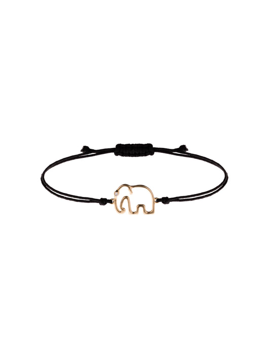 9kt gold and diamond Elephant bracelet